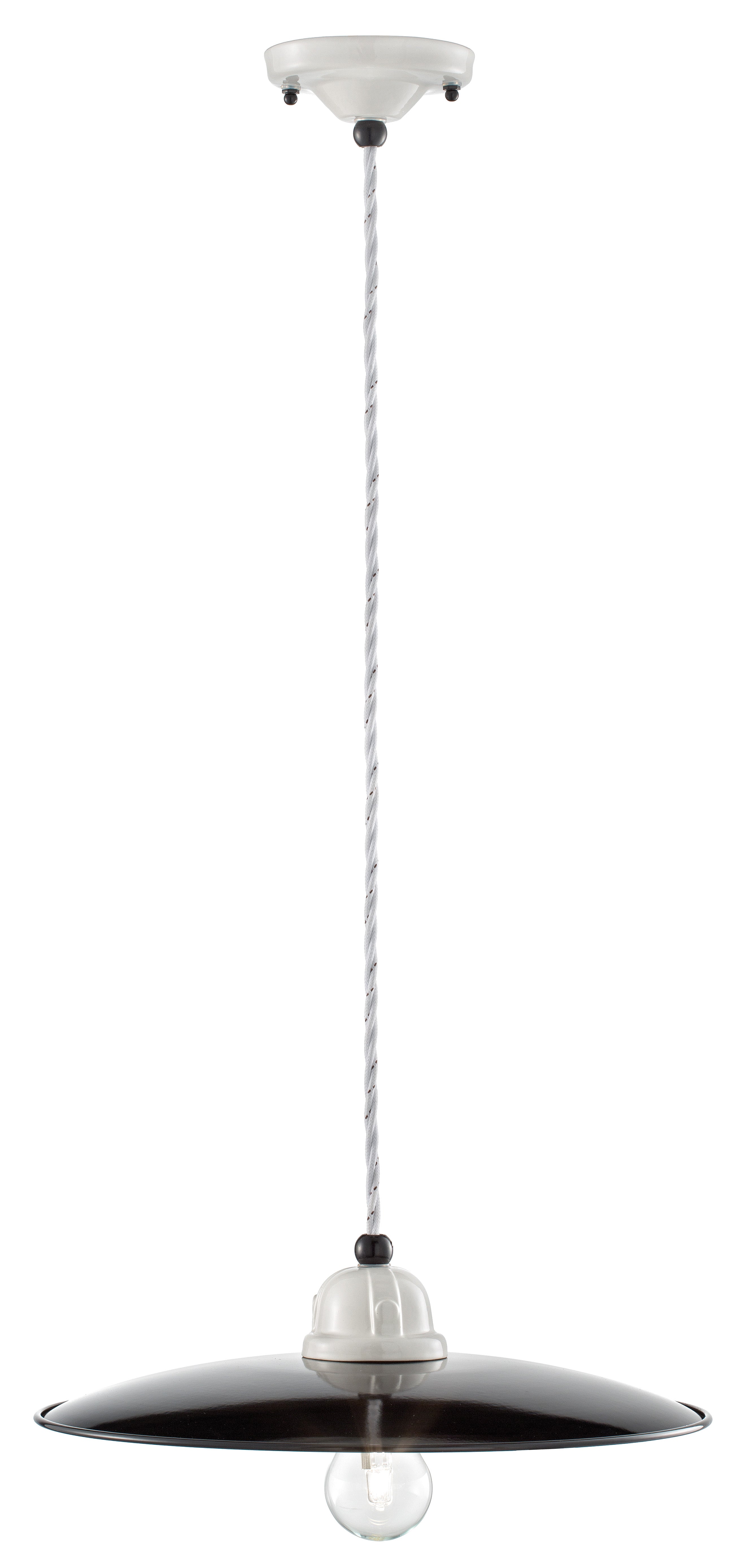 Závesná keramická lampa B&W bielo-čierna