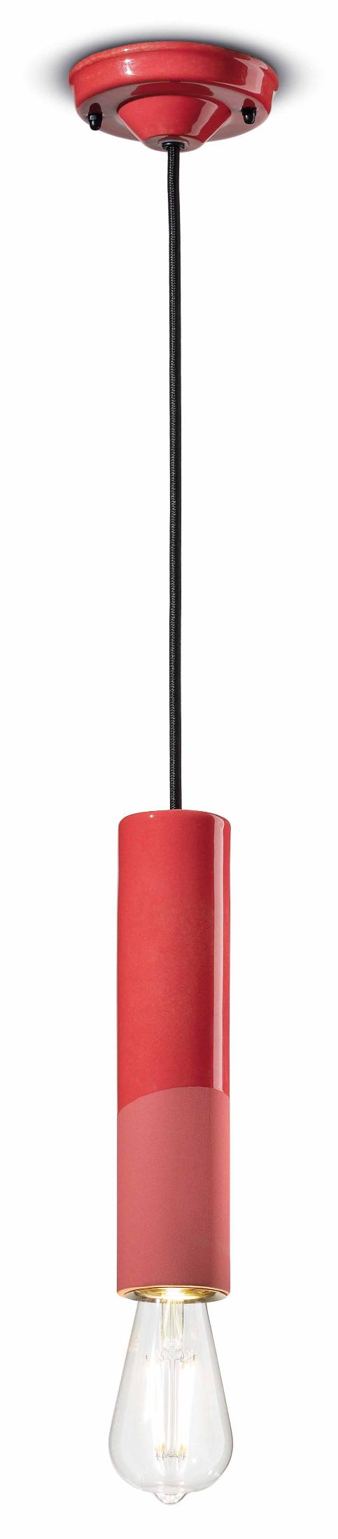 Závesná keramická lampa PI červená