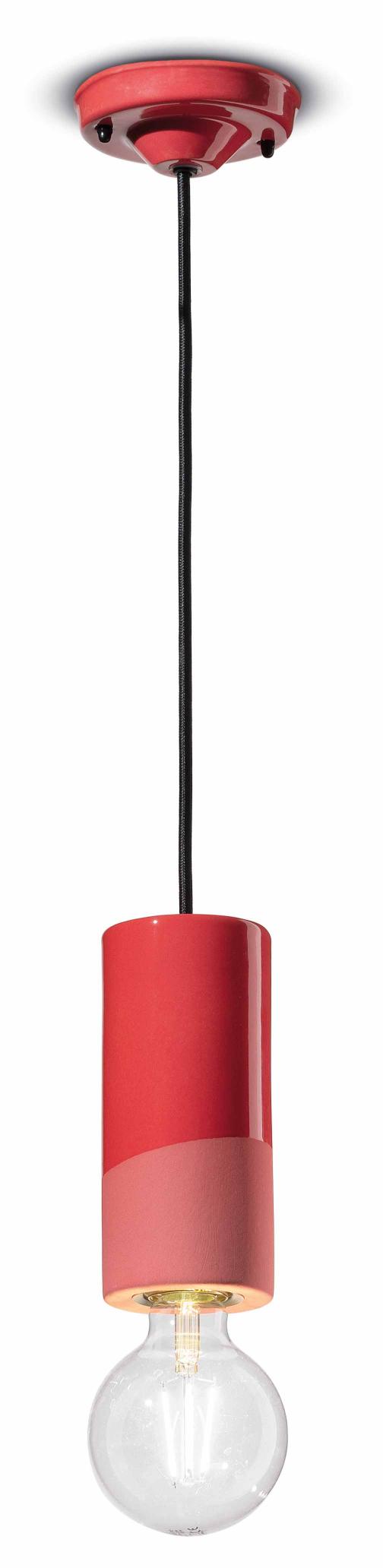 Závesná keramická lampa PI červená