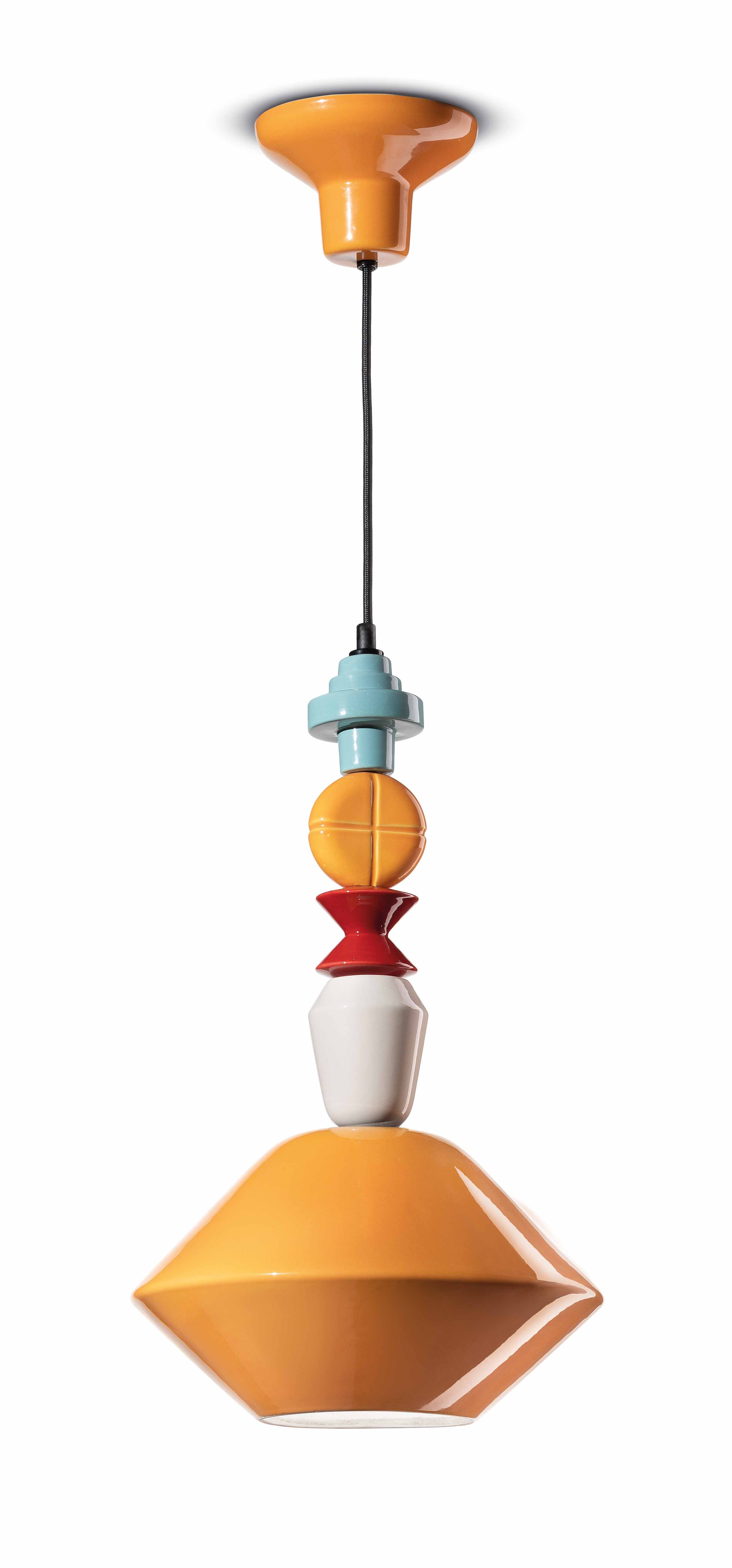 Závesná keramická lampa LARIAT žltá
