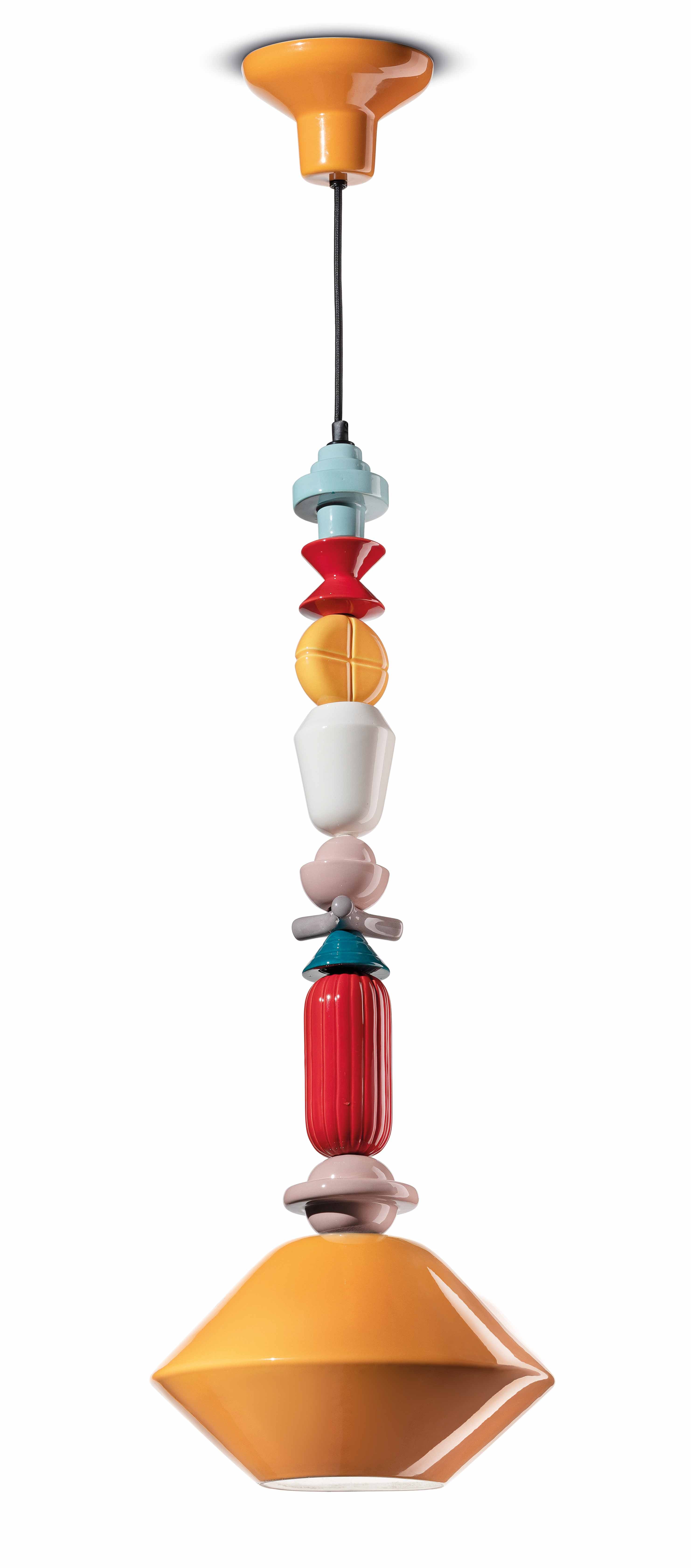 Závesná keramická lampa LARIAT žltá