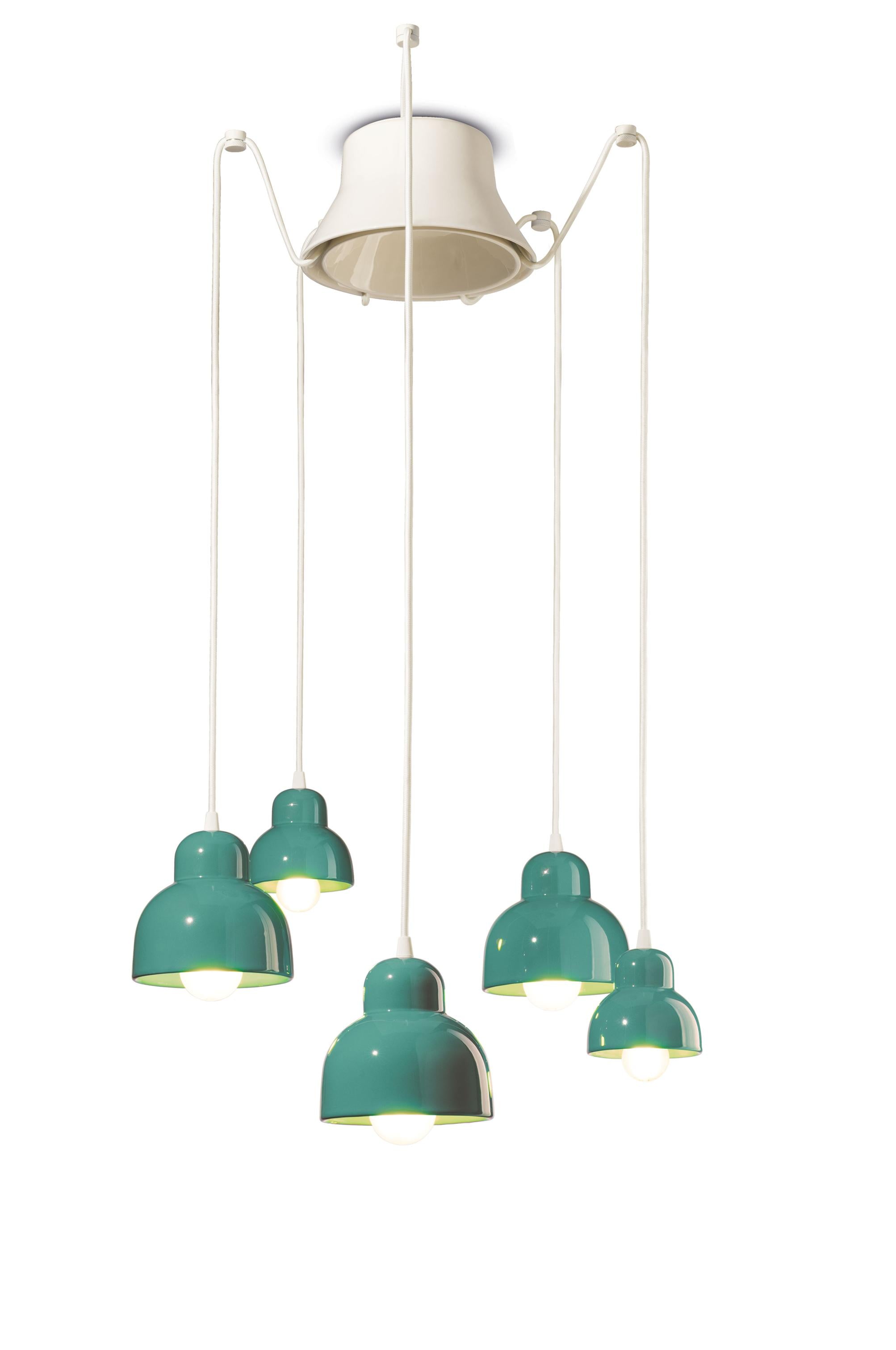 Keramický luster BERIMBAU tyrkysový