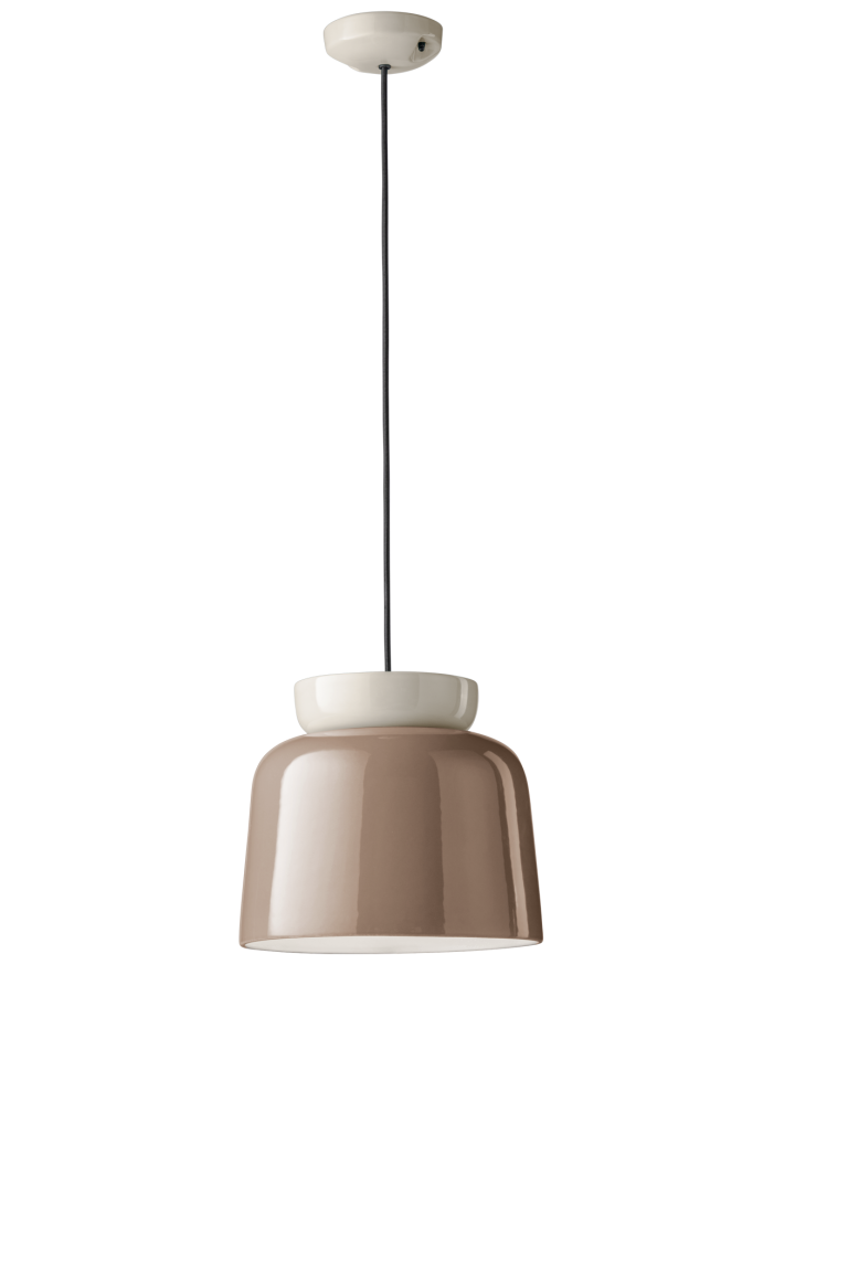 Závesná keramická lampa CORCOVADO moka s béžovou farbou