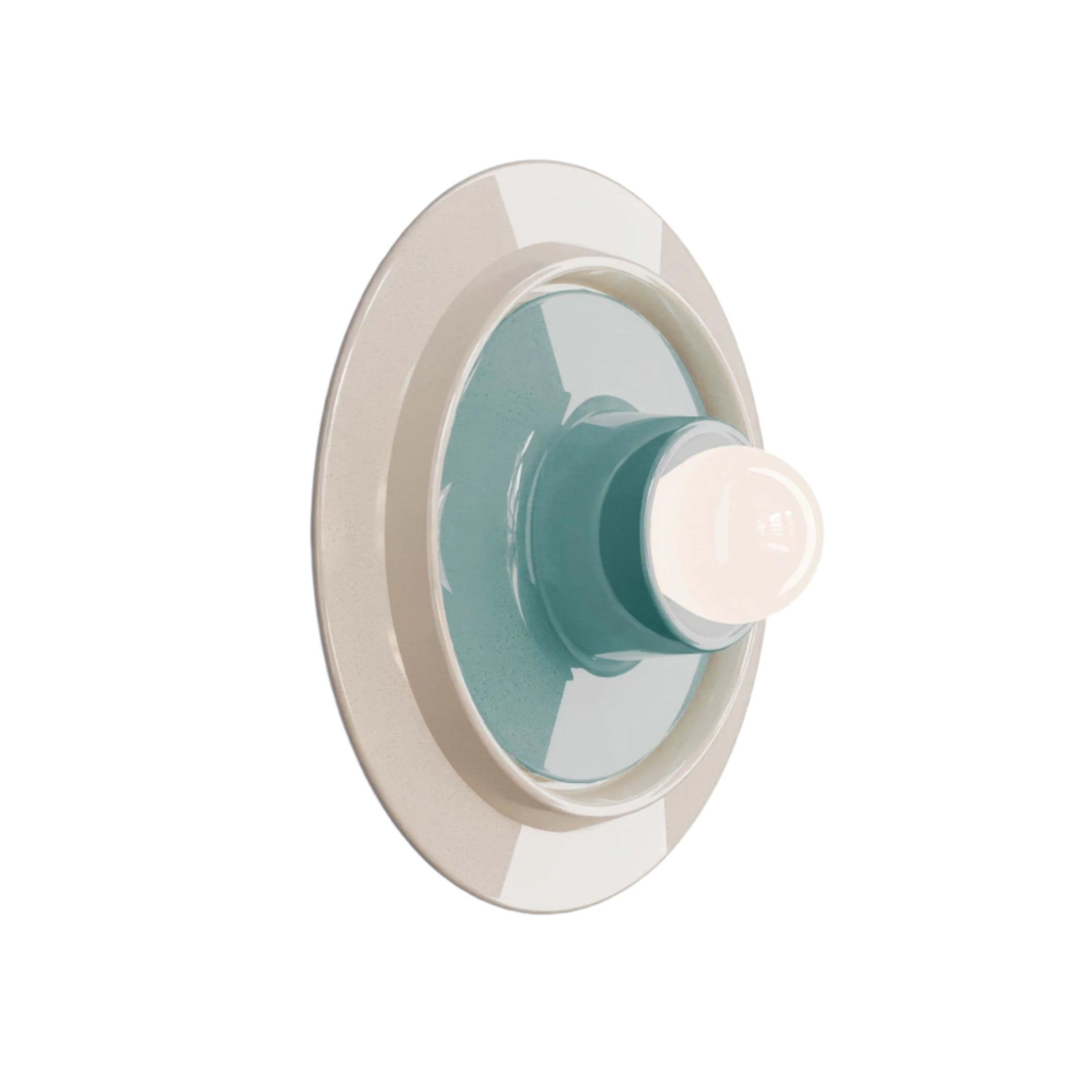 VOILÀ cream ceramic wall lamp with blue