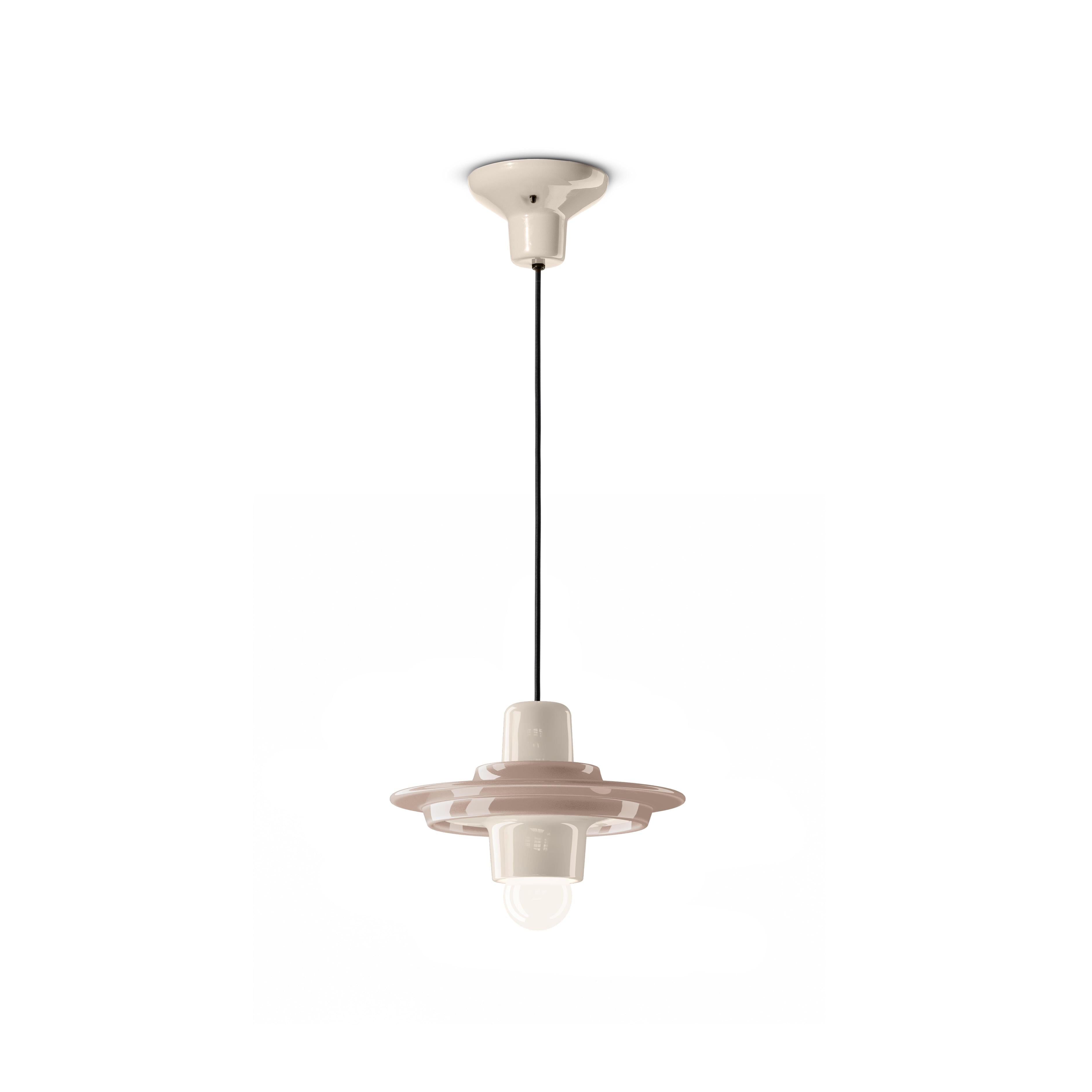 VOILÀ beige ceramic pendant lamp with cream