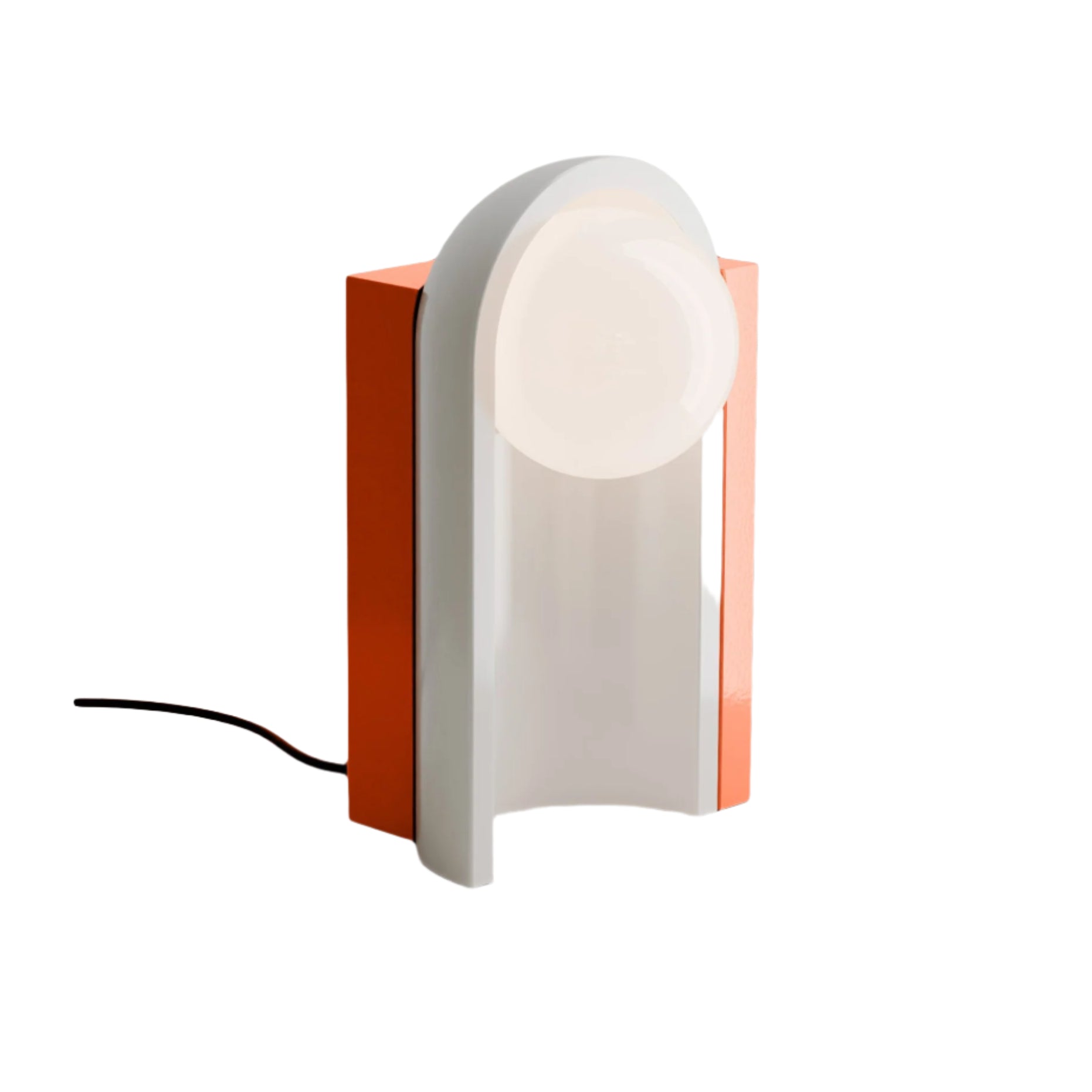 Keramická stolná lampa CLÉO oranžová s krémovou