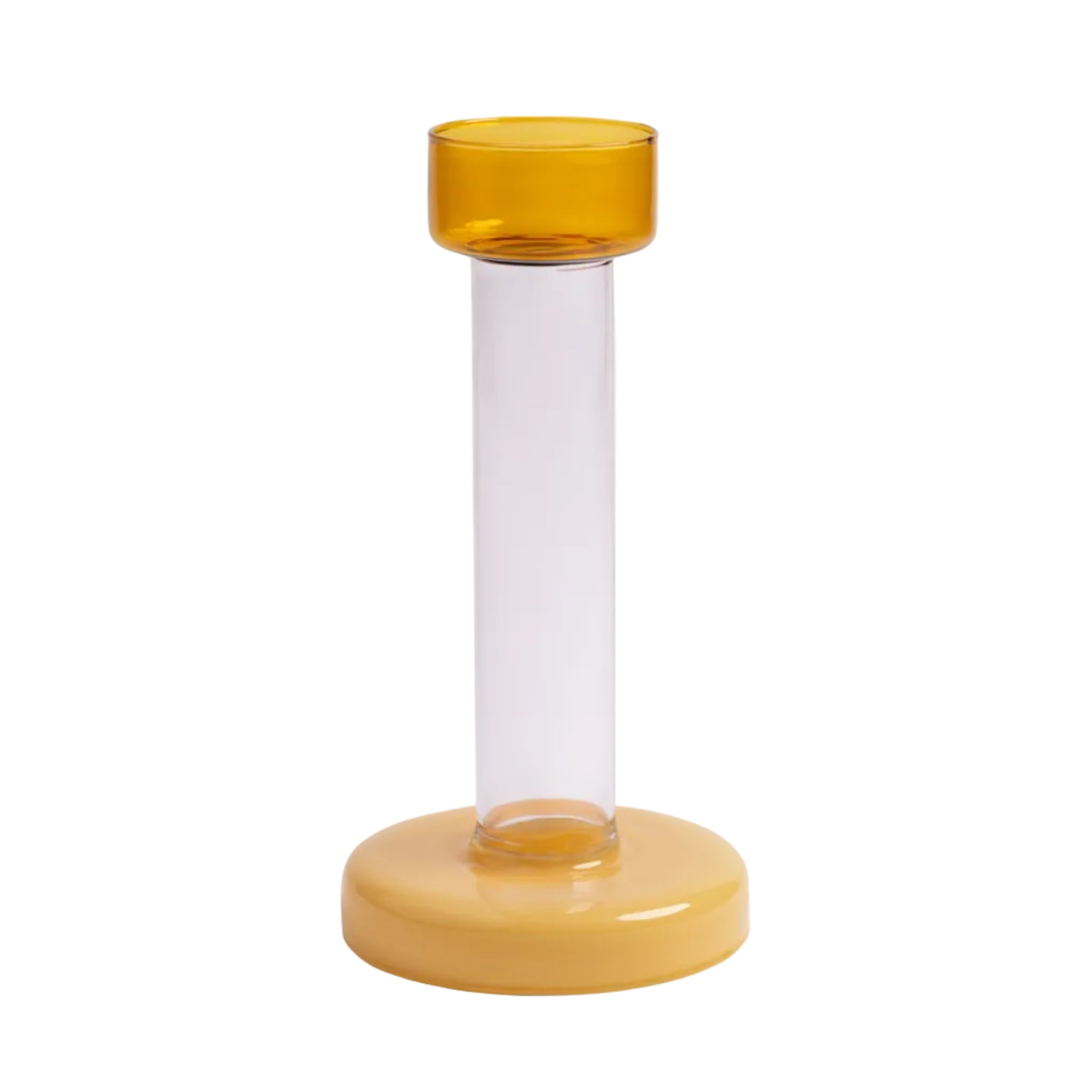 Svietnik na tealight BOLE žltý s ružovým