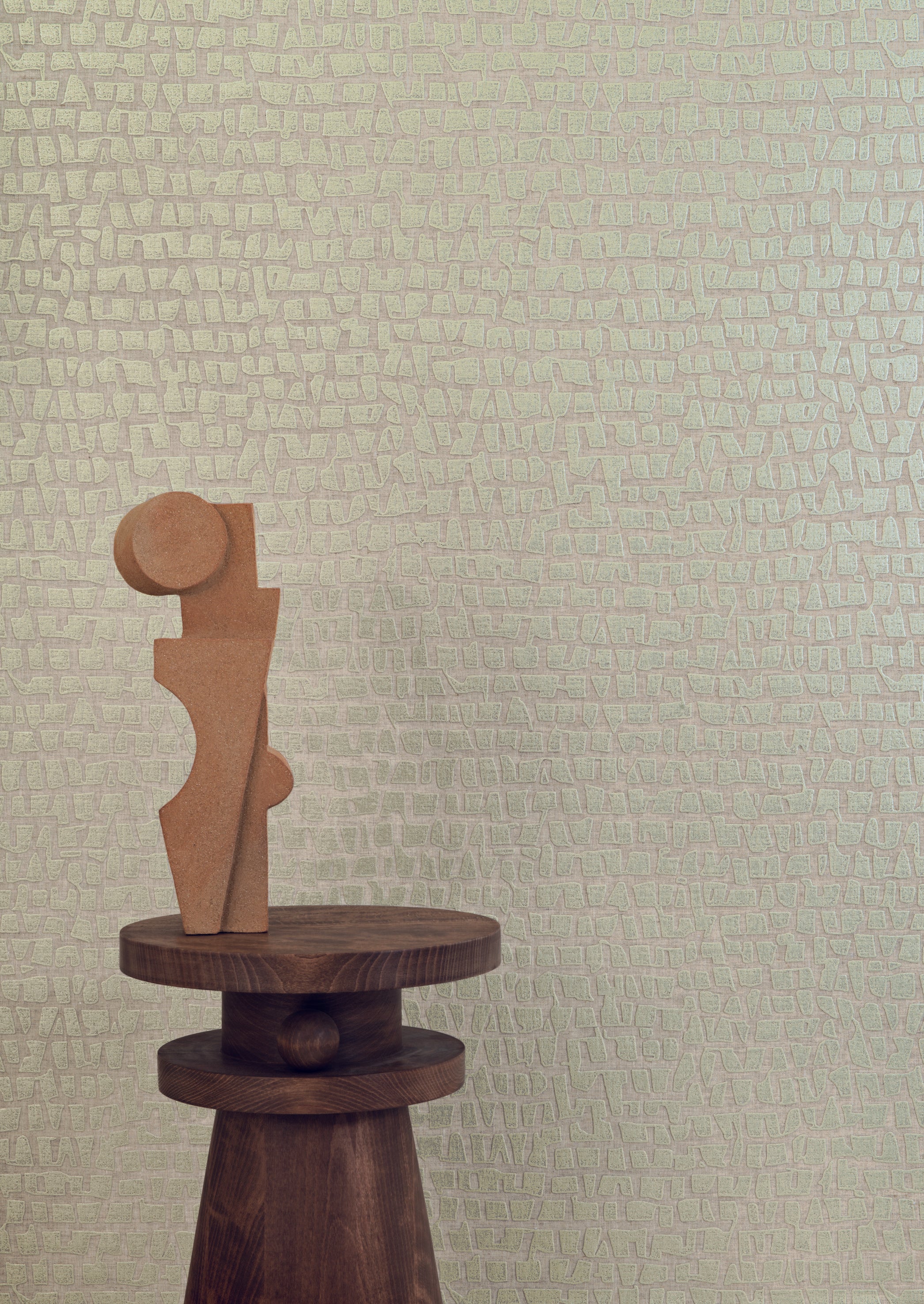 Textilná tapeta so štruktúrou a abstraktným vzorom SERTI - CRAIE PLATINE platinová biela