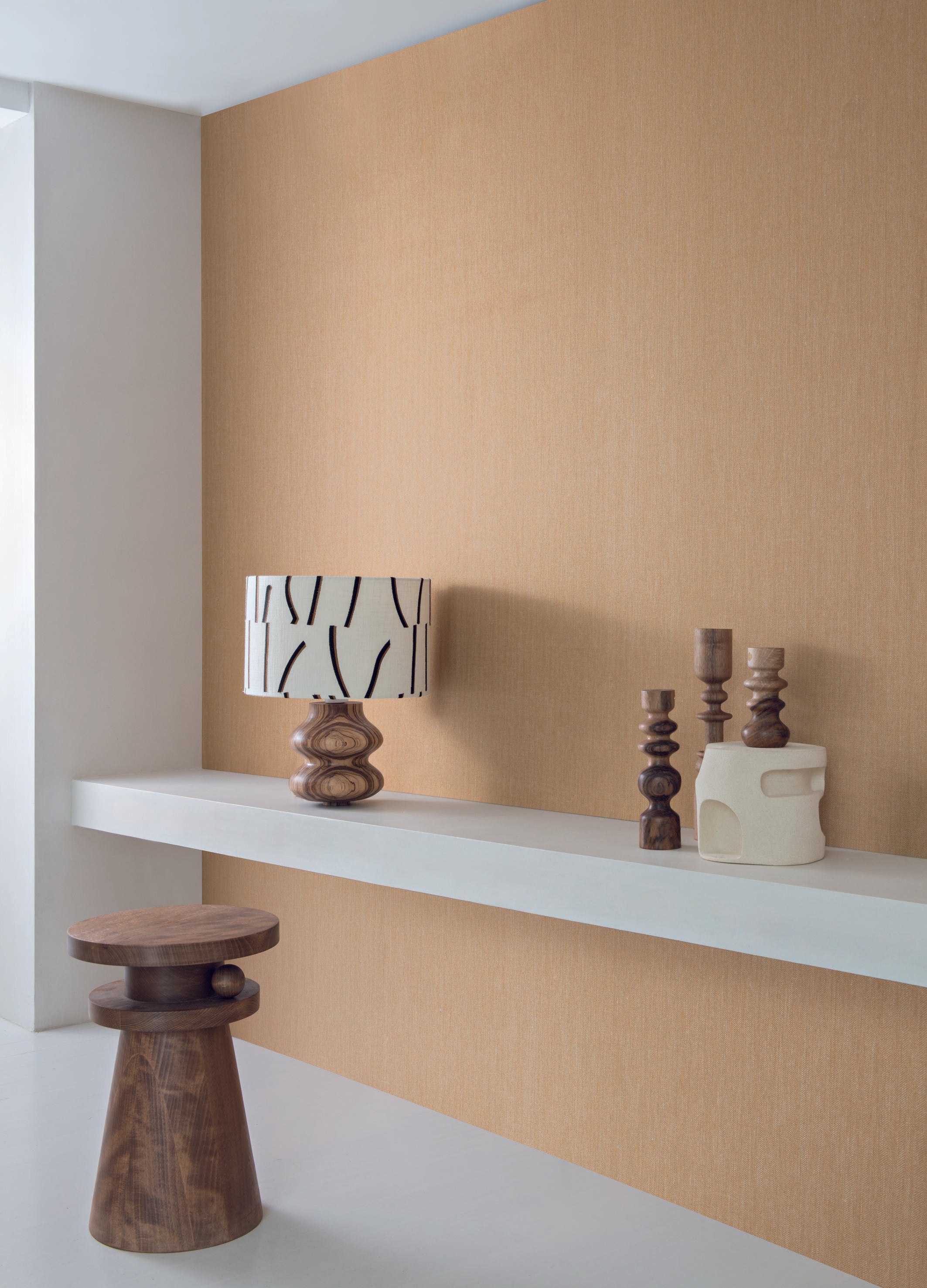 Textilná tapeta so štruktúrou napodobňujúcou rybí chvost VELIN - NATUREL béžová