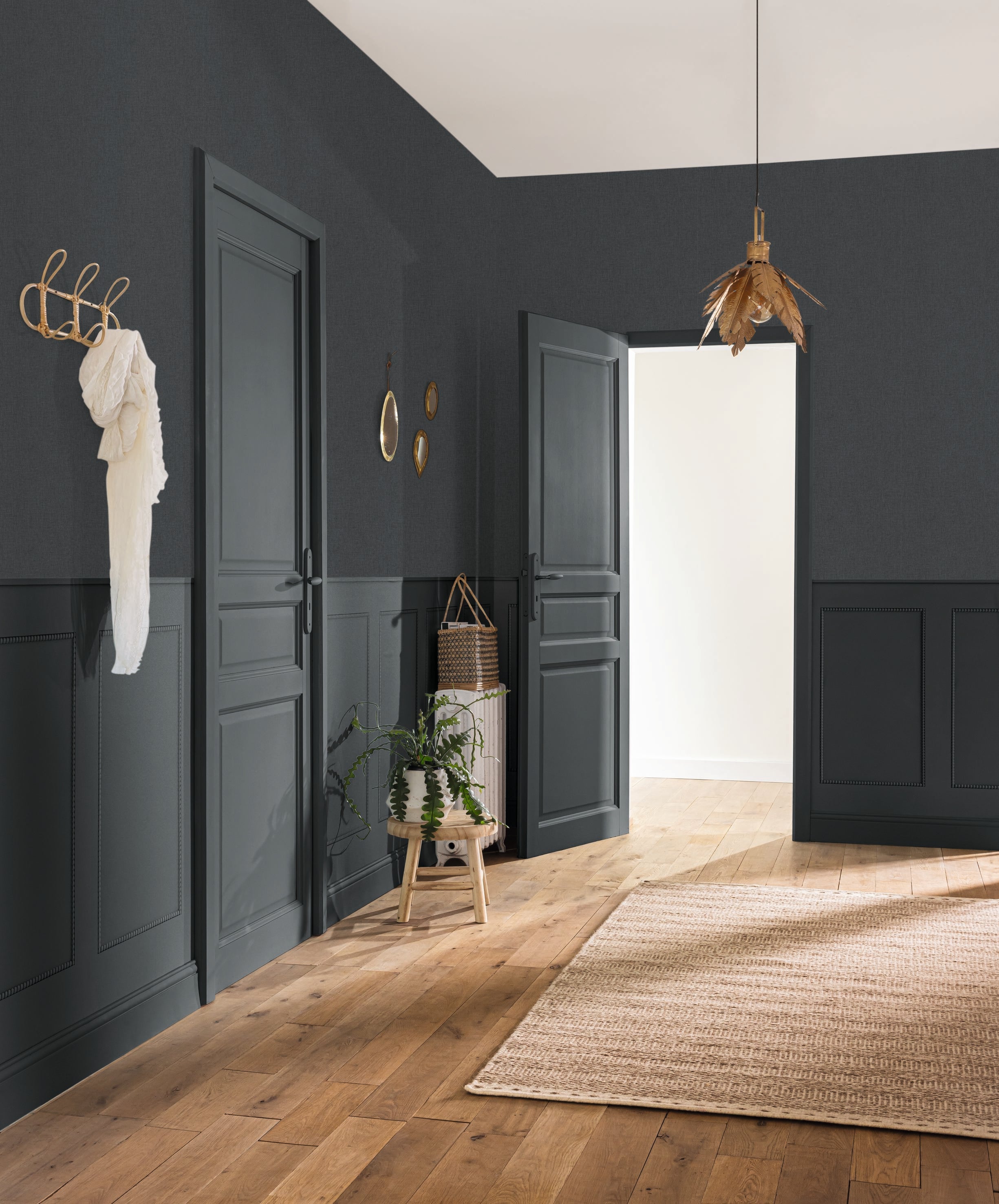 Tapeta LINEN EDITION čierne zlato