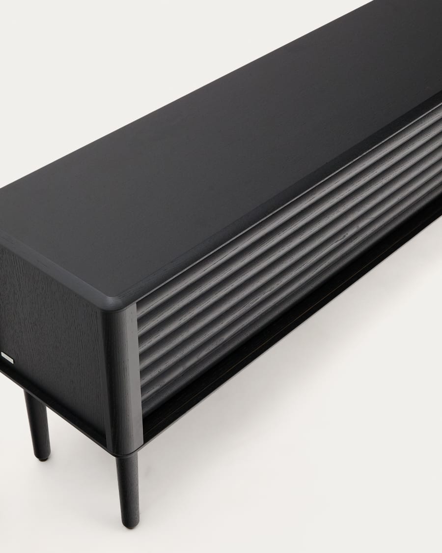 Televízna skrinka LENON dubová dyha s čiernym povrchom