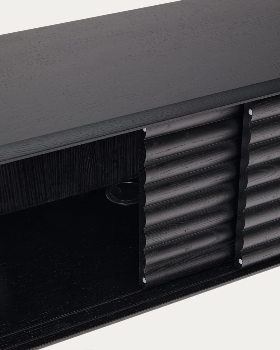 Televízna skrinka LENON dubová dyha s čiernym povrchom