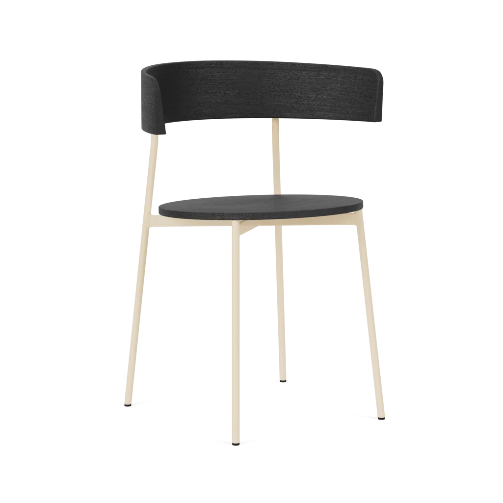 FRIDAY Armchair with Armrests Black with Beige Base