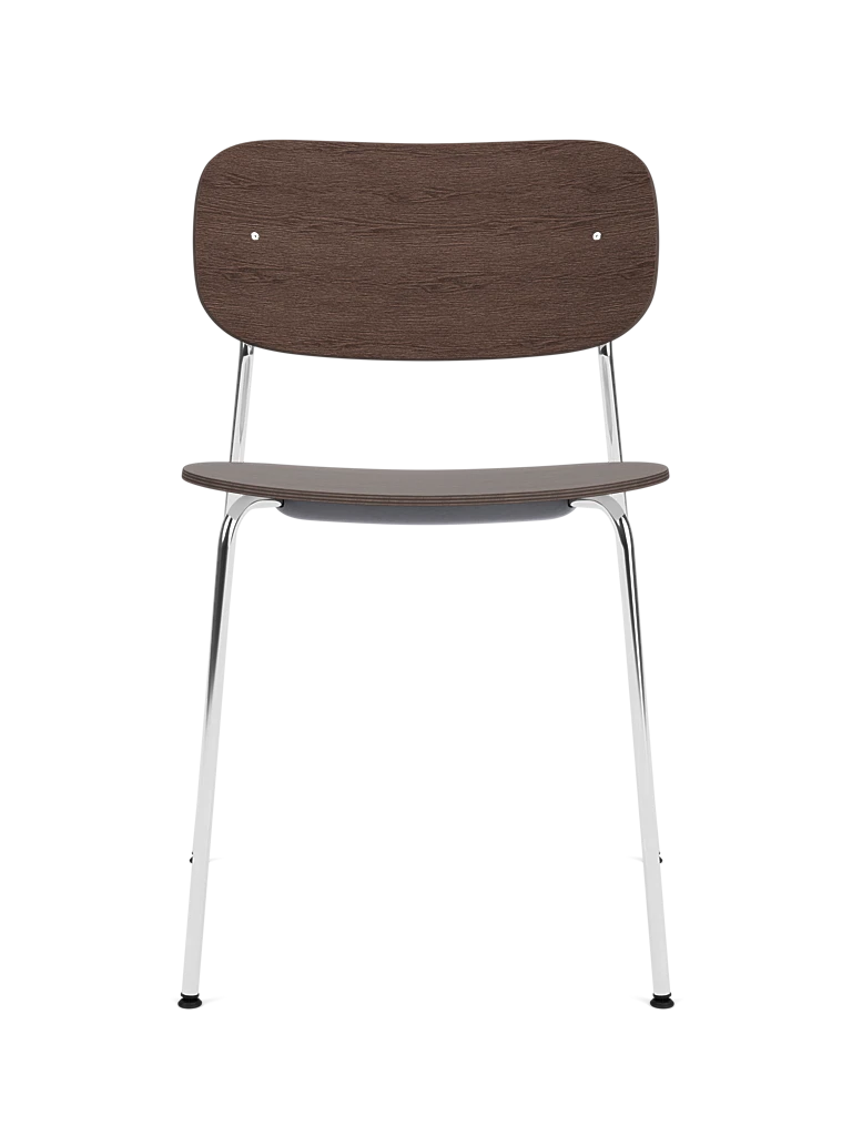 CO Chair dark oak veneer with chrome base