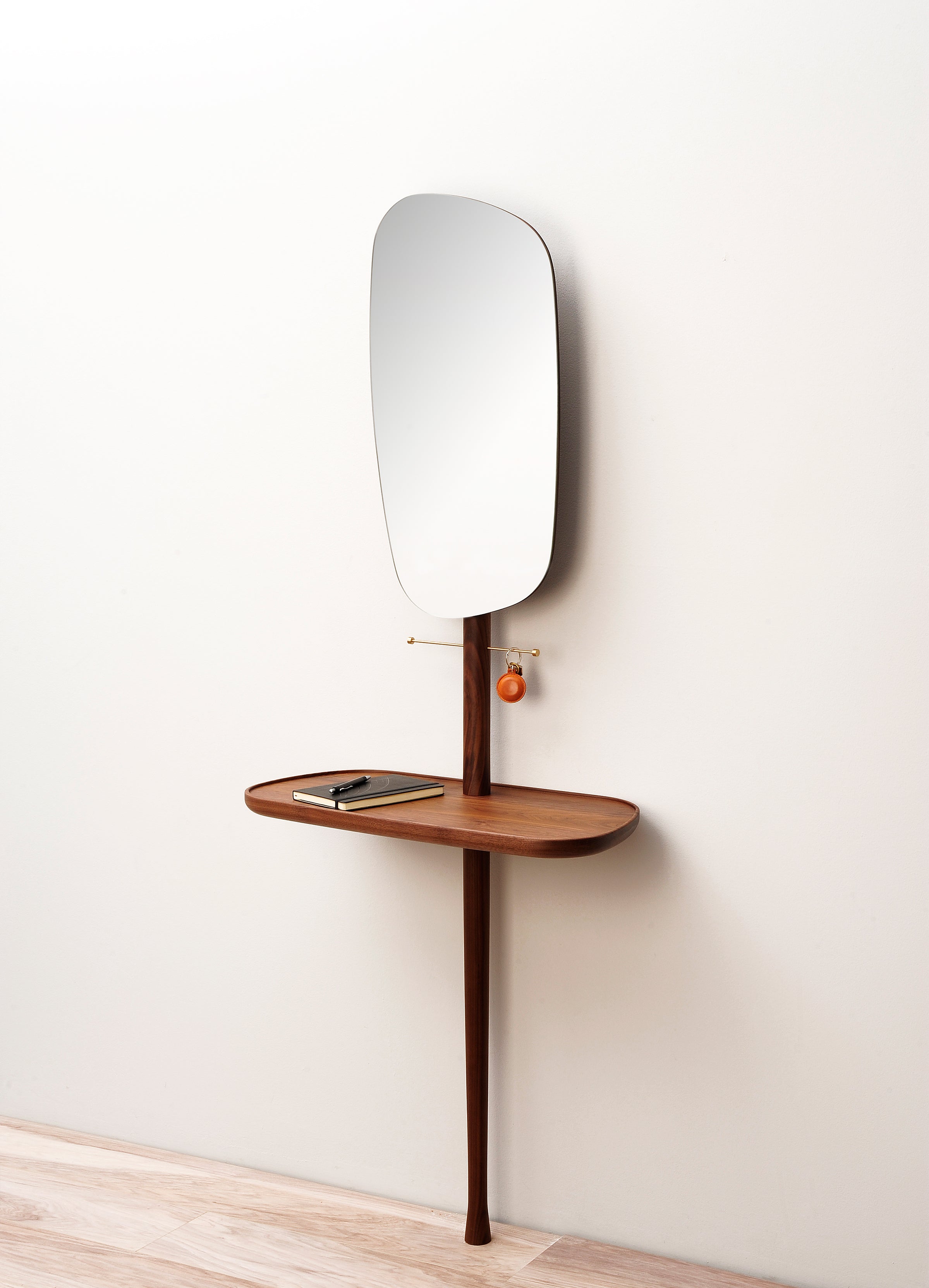 Wall Console with Mirror FOYER lite Wood