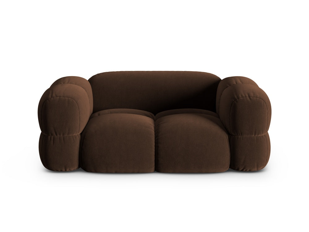 Sofa 2-osobová zamatová LORETTO čokoládová