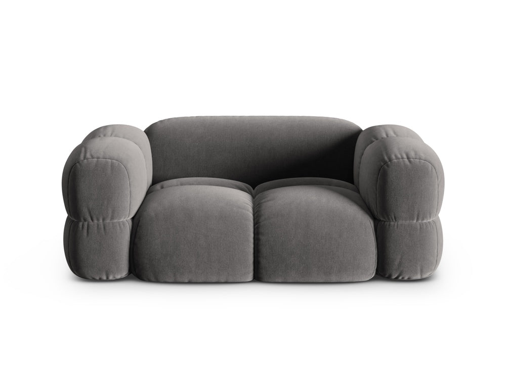 Sofa pre 2 osoby z jemného zamatového materiálu LORETTO šedá