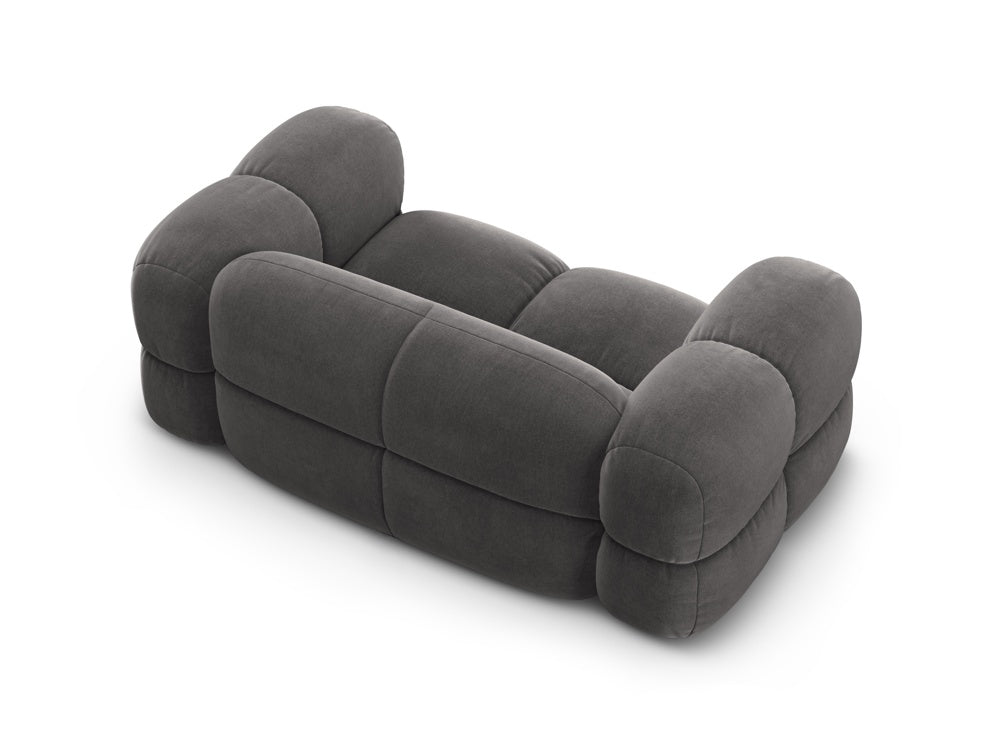 Sofa pre 2 osoby z jemného zamatového materiálu LORETTO šedá