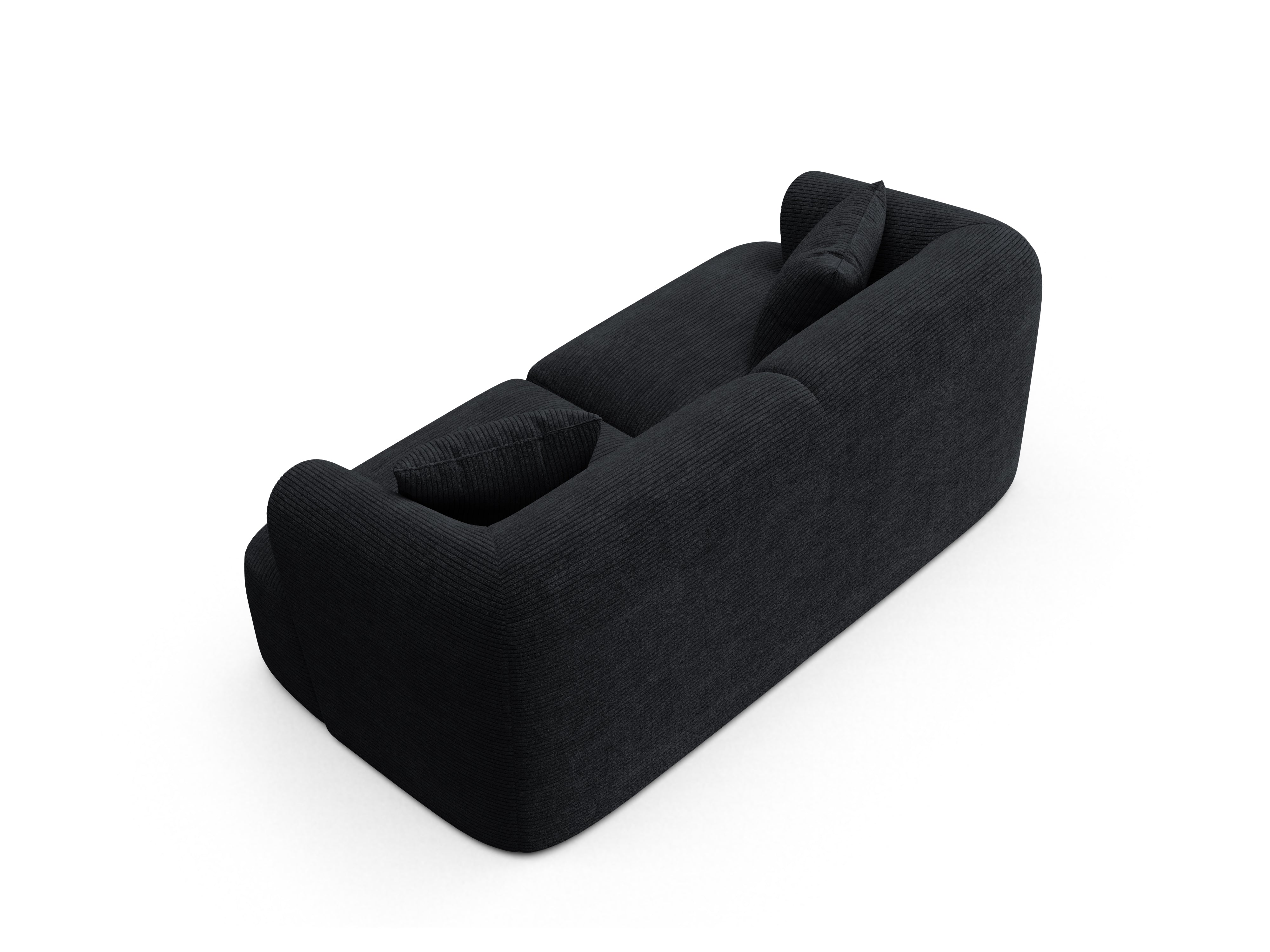 2-seater Sofa CAMPI black corduroy