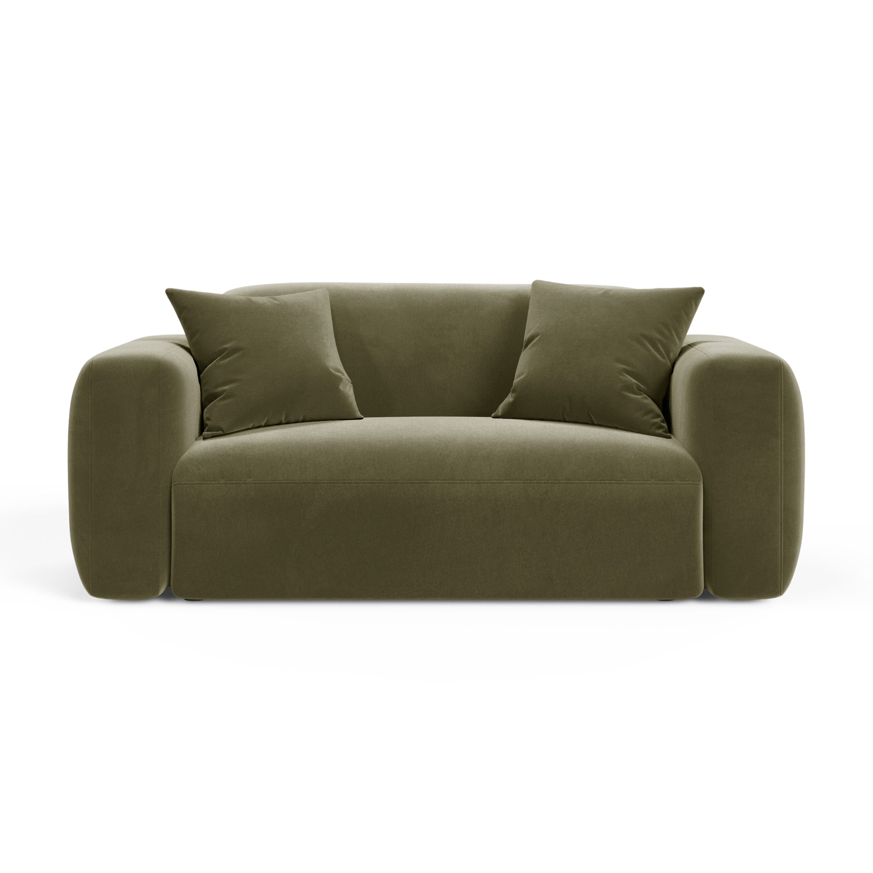 Sofa z jemného velúru pre 2 osoby STRINO zelená