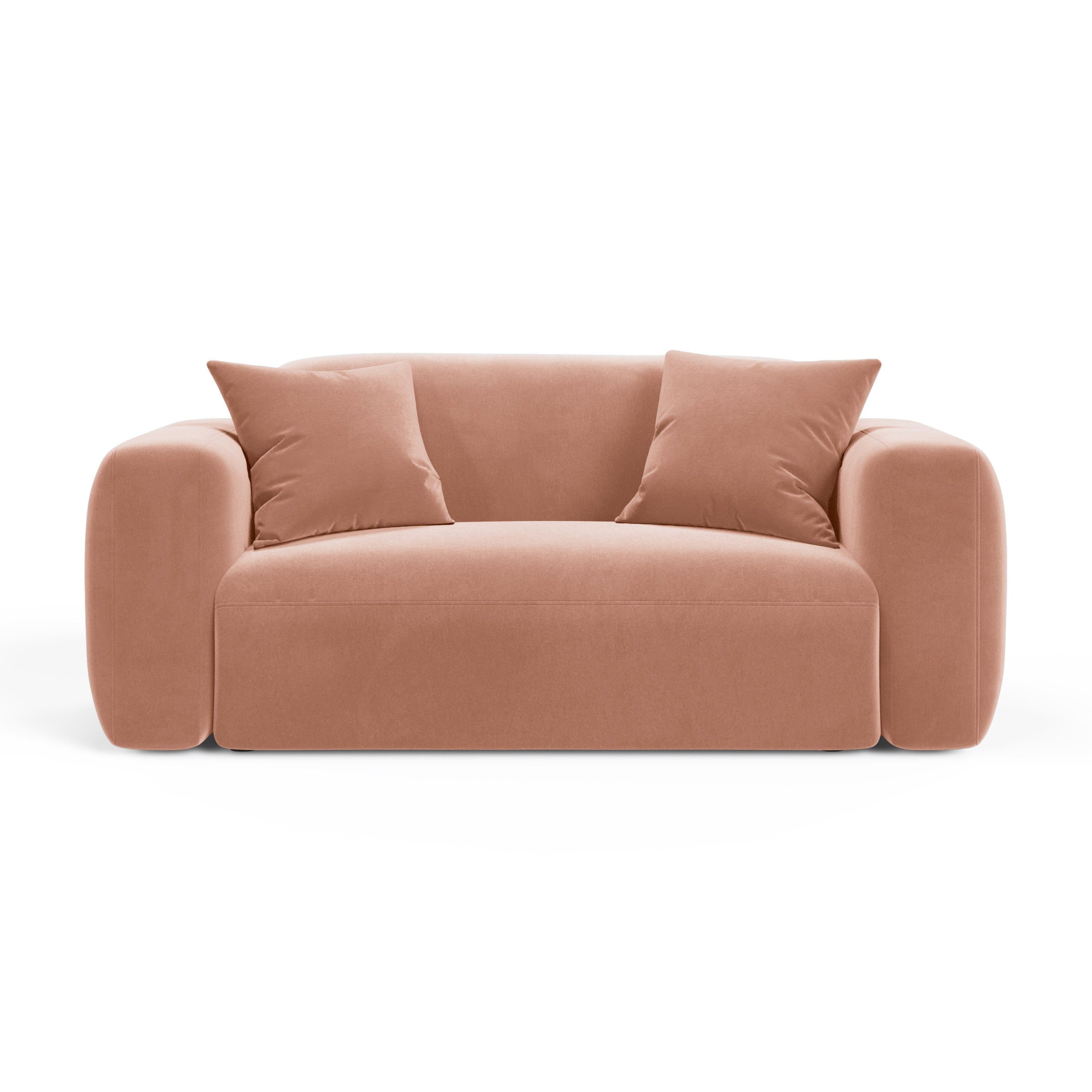 Sofa z jemného velúru pre 2 osoby STRINO ružová