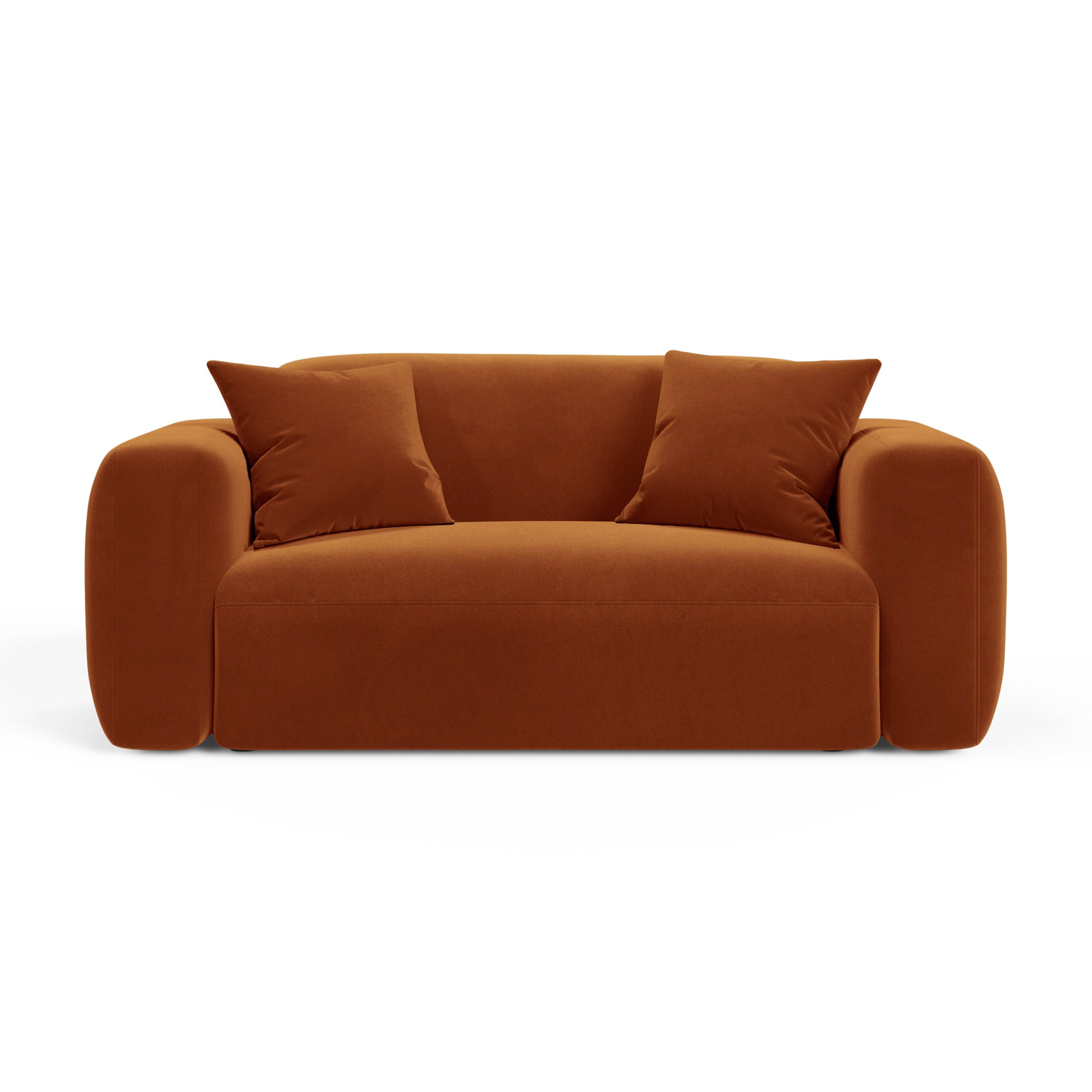 Sofa z jemného velúru 2-miestna STRINO terakota