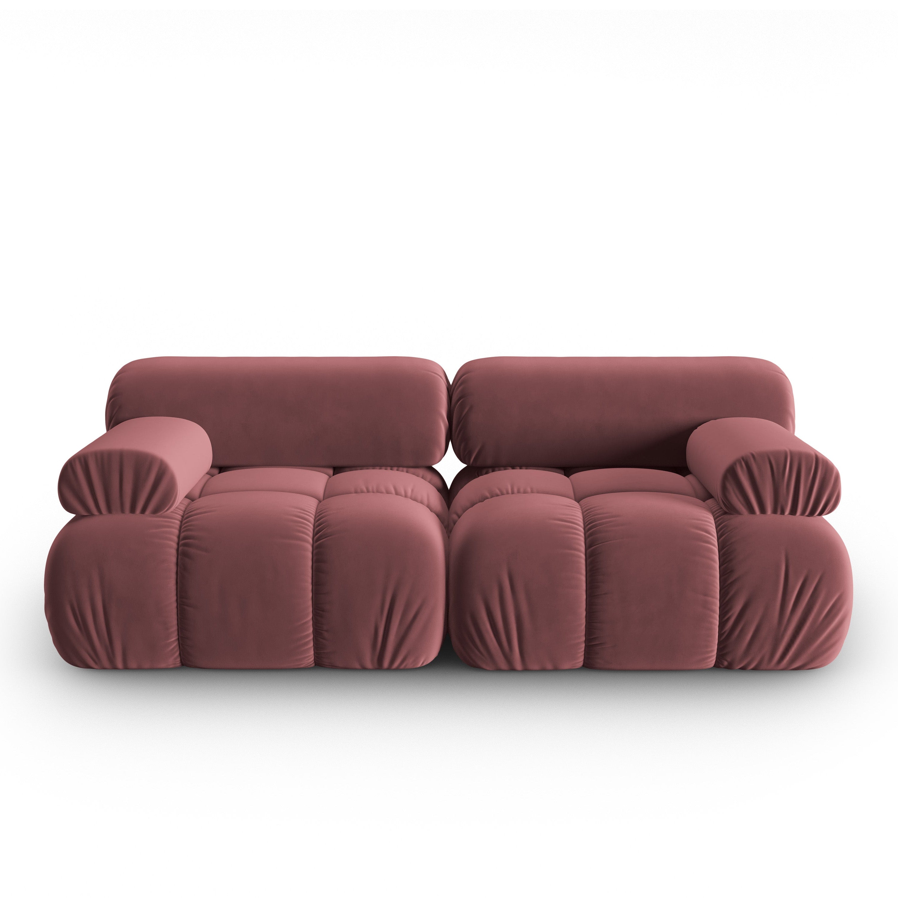 Sofa z jemného sametu 2-osobová CORTINA ružová