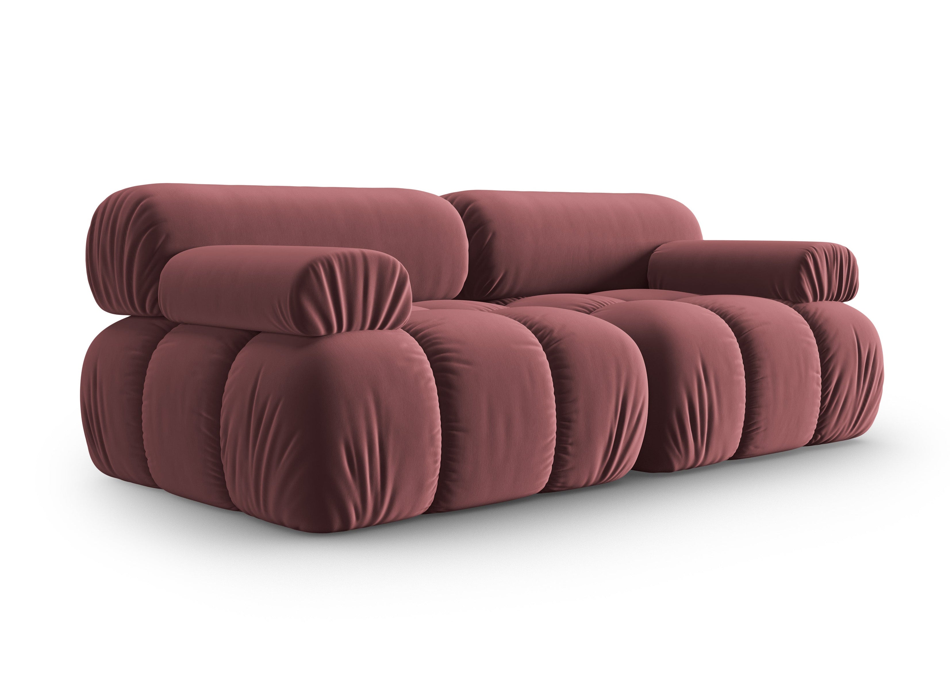 Sofa z jemného sametu 2-osobová CORTINA ružová