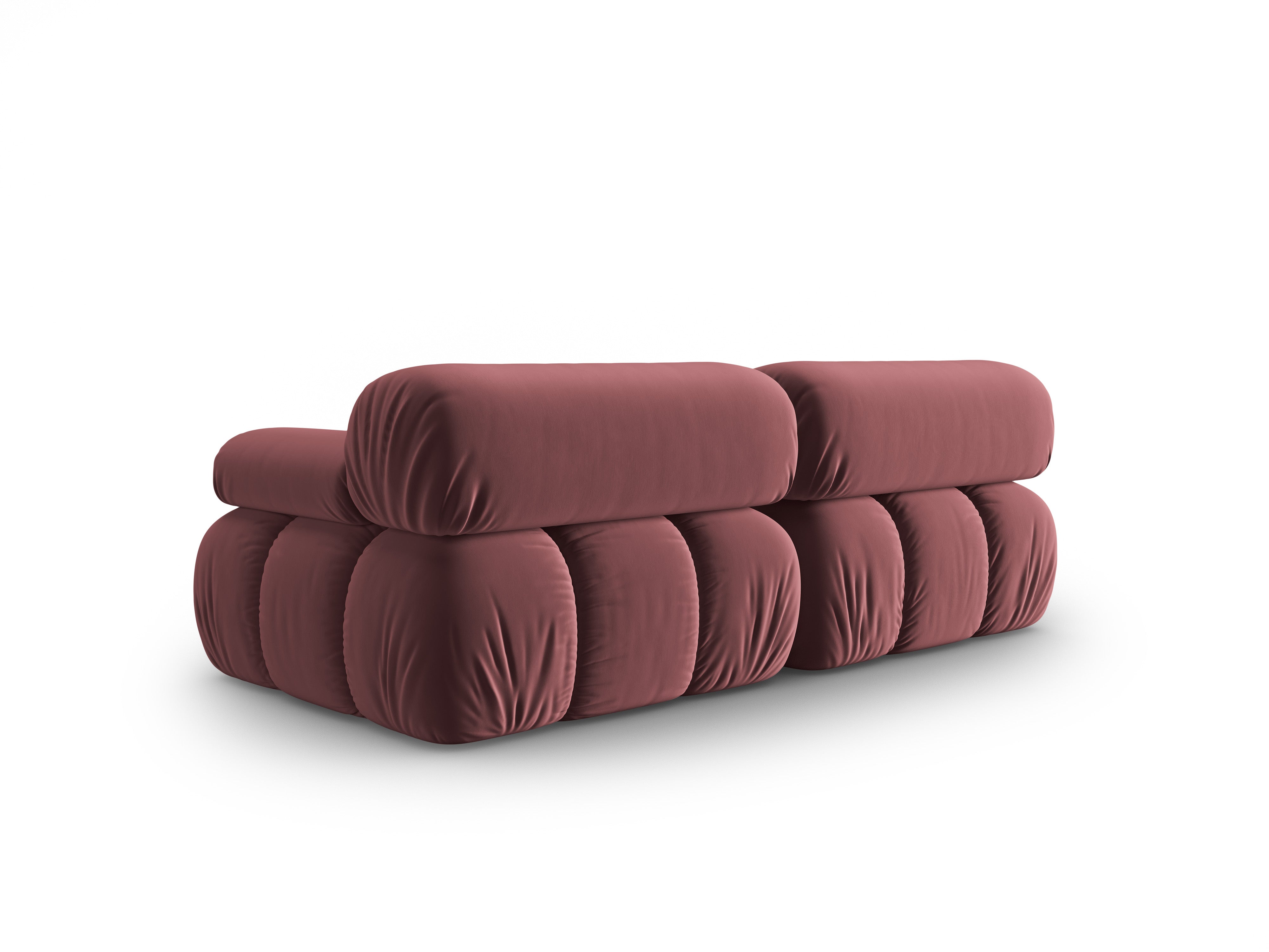 Sofa z jemného sametu 2-osobová CORTINA ružová