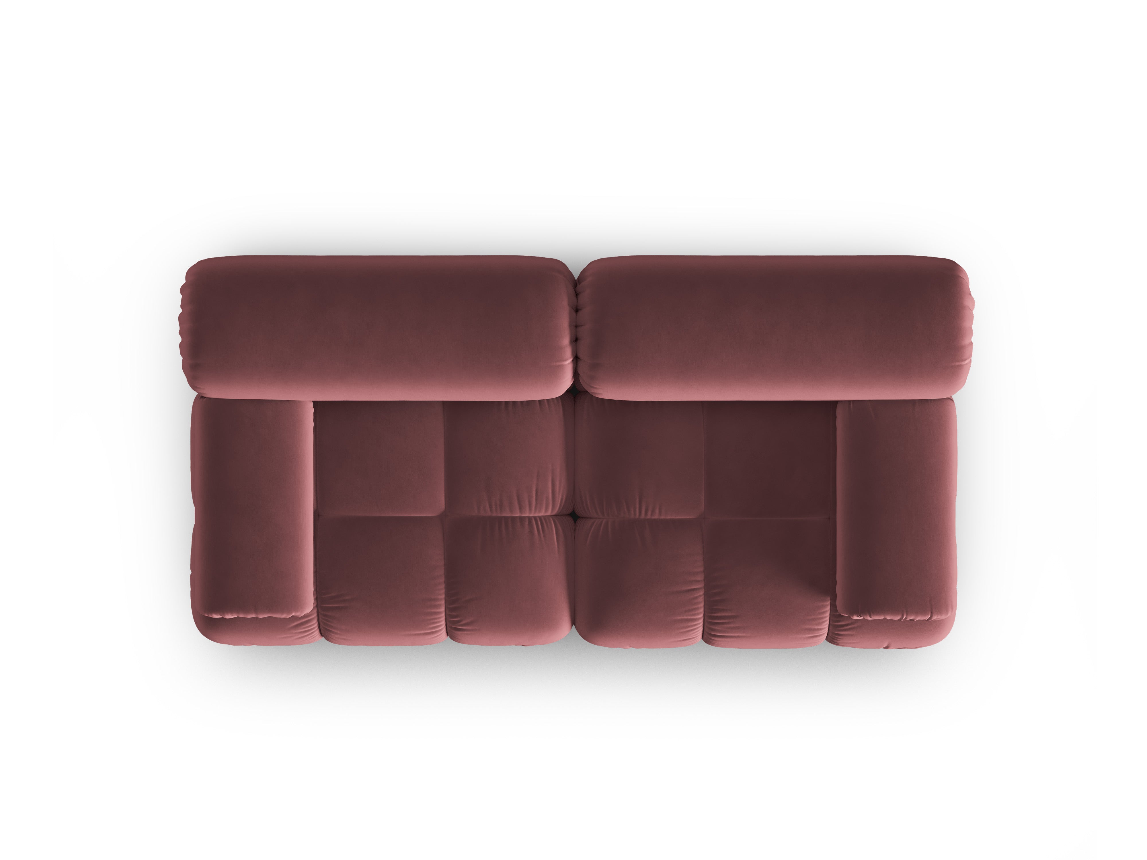 Sofa z jemného sametu 2-osobová CORTINA ružová