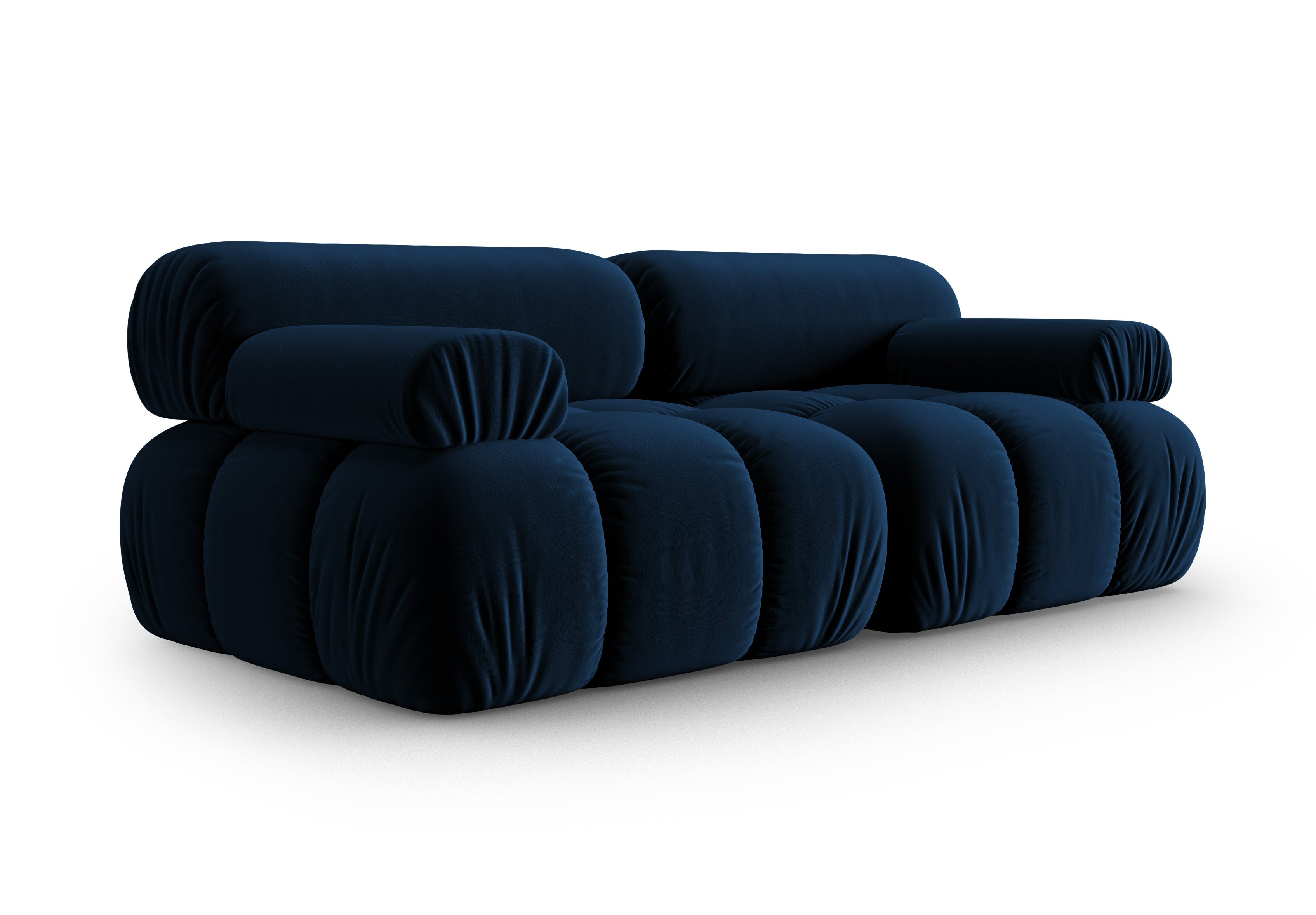 Sofa z jemného sametu 2-osobová CORTINA kráľovská modrá