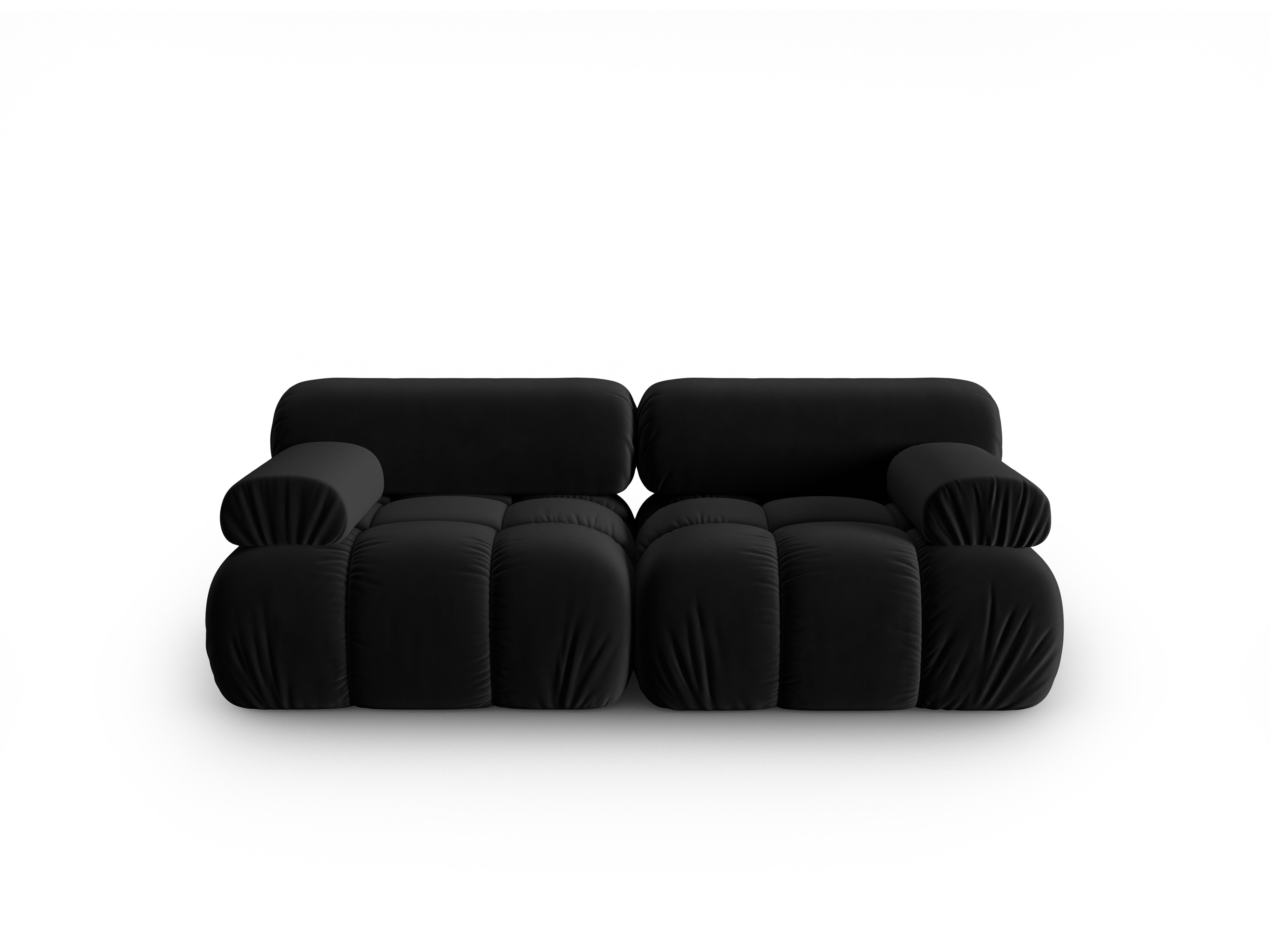 Sofa zamatová 2-osobová CORTINA čierna