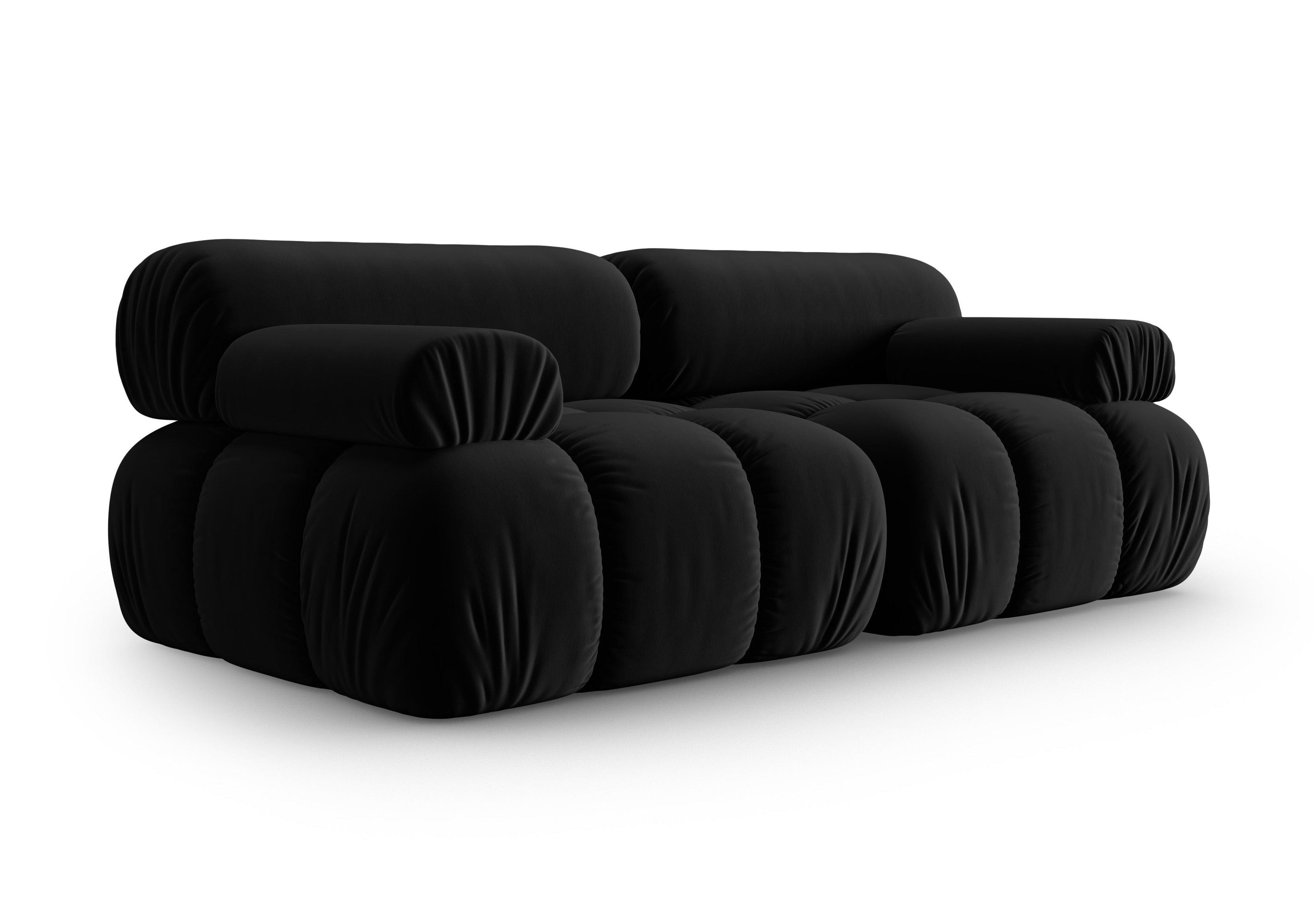 Sofa zamatová 2-osobová CORTINA čierna