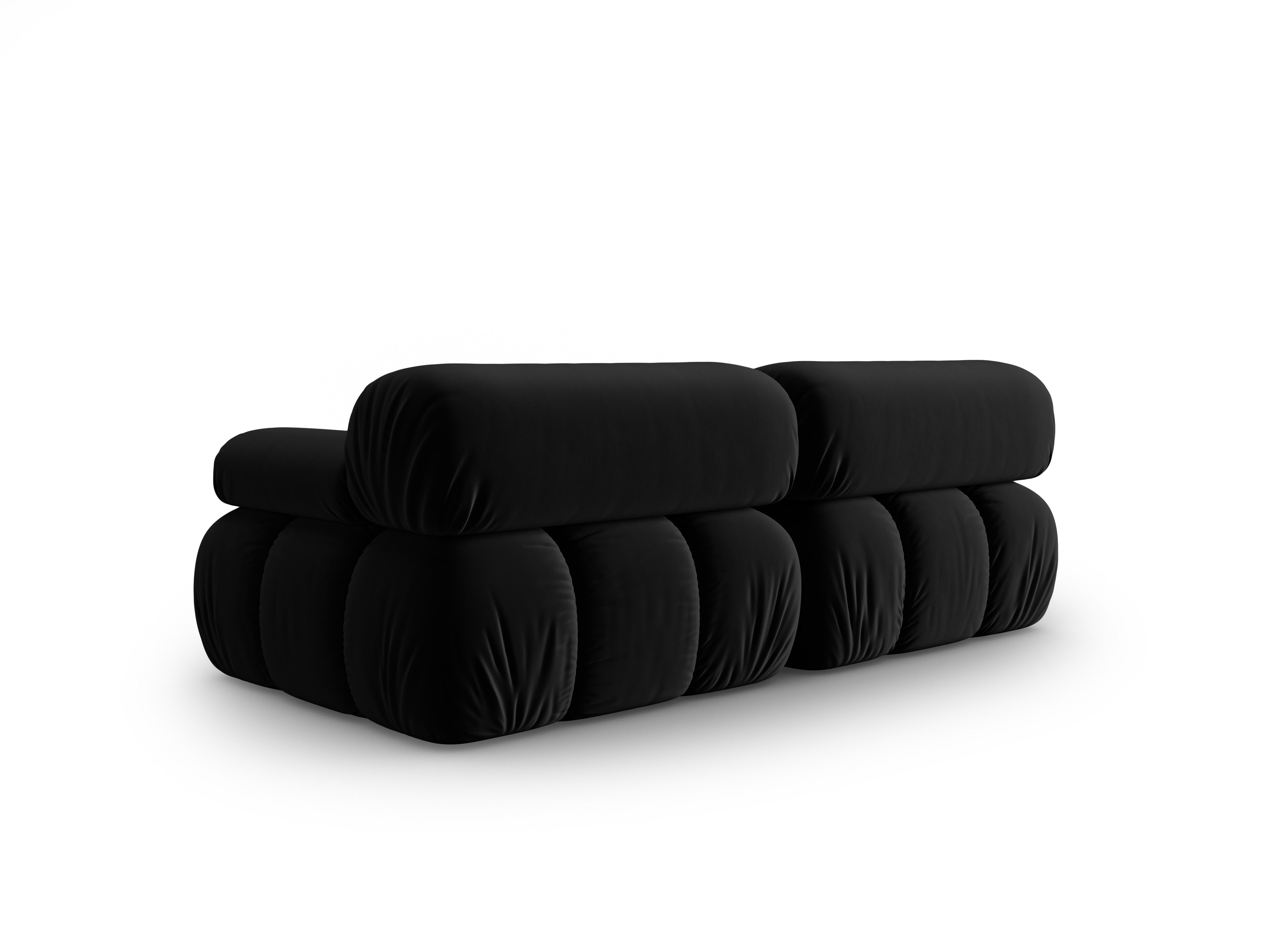 Sofa zamatová 2-osobová CORTINA čierna
