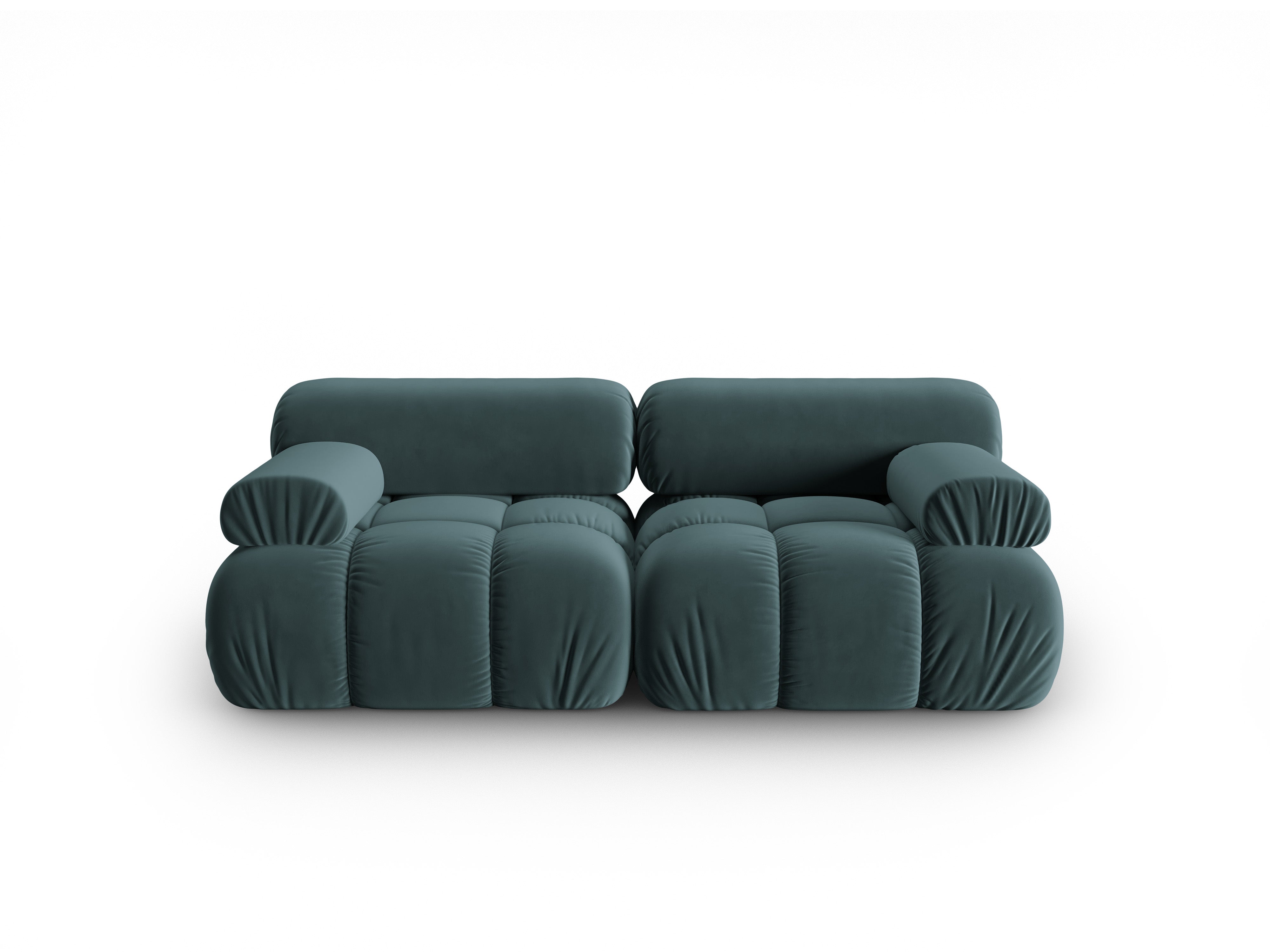 Sofa z aksamitom 2-osobová CORTINA tyrkysová