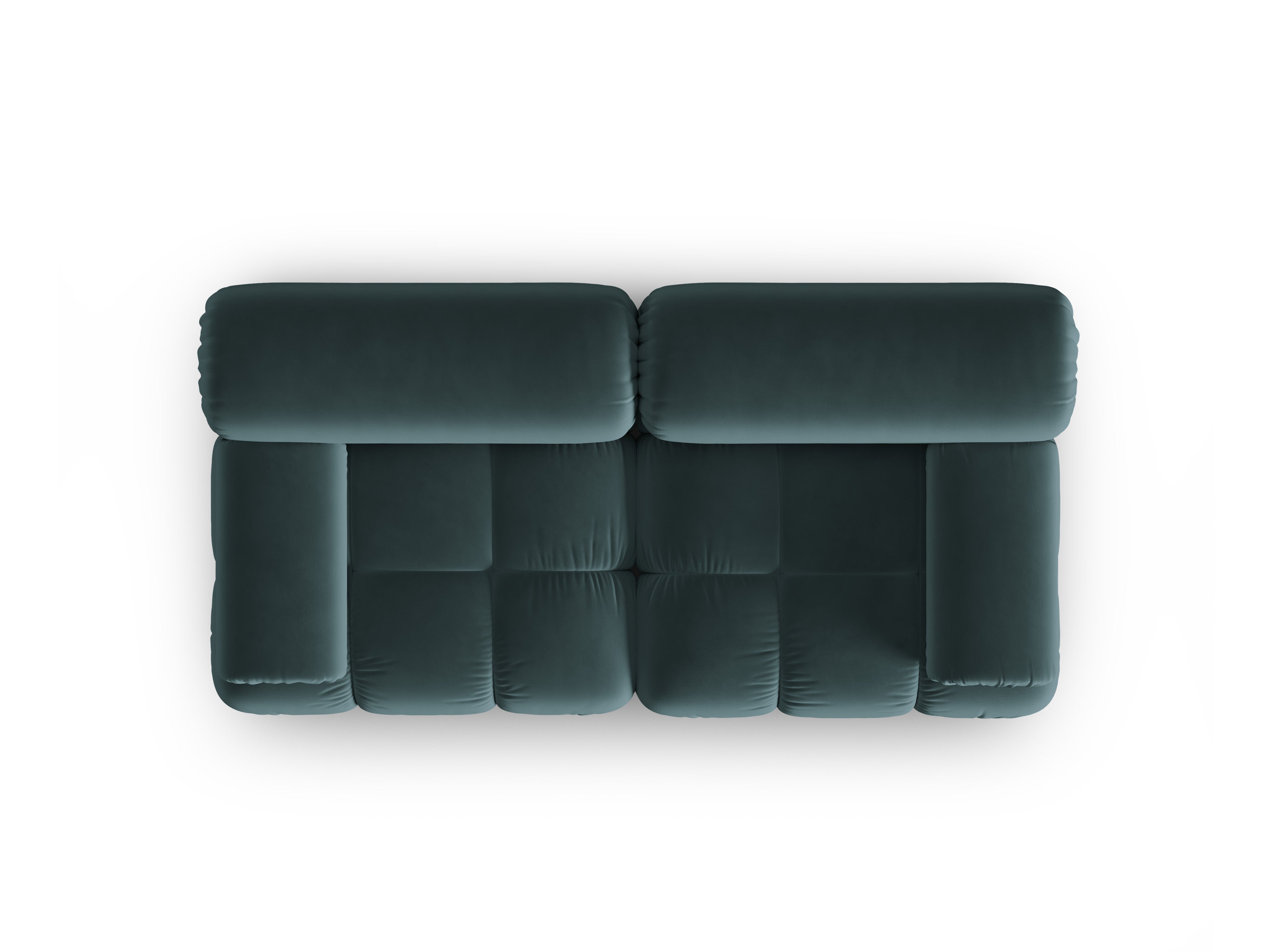 Sofa z aksamitom 2-osobová CORTINA tyrkysová