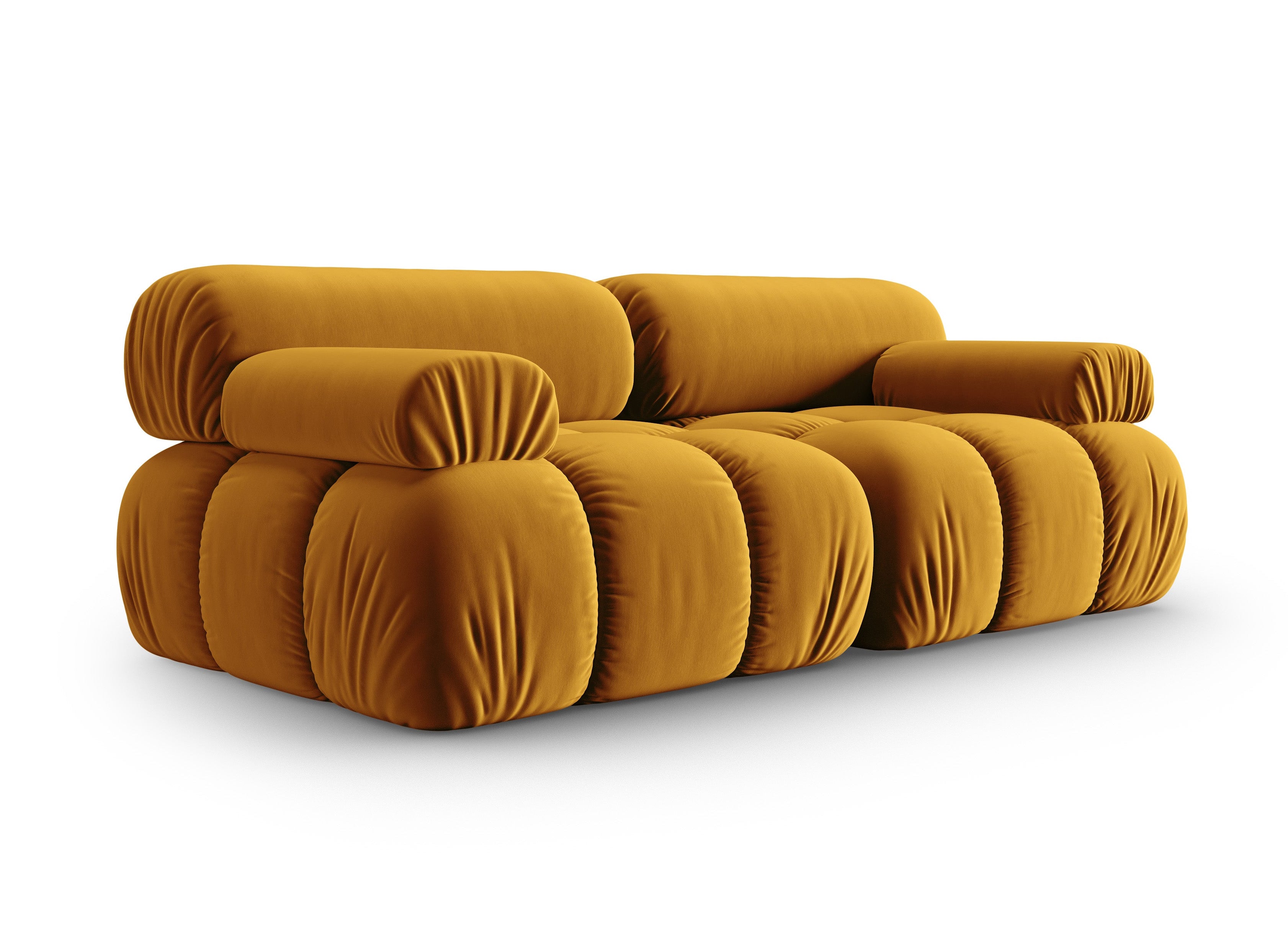Sofa zamatová 2-osobová CORTINA žltá