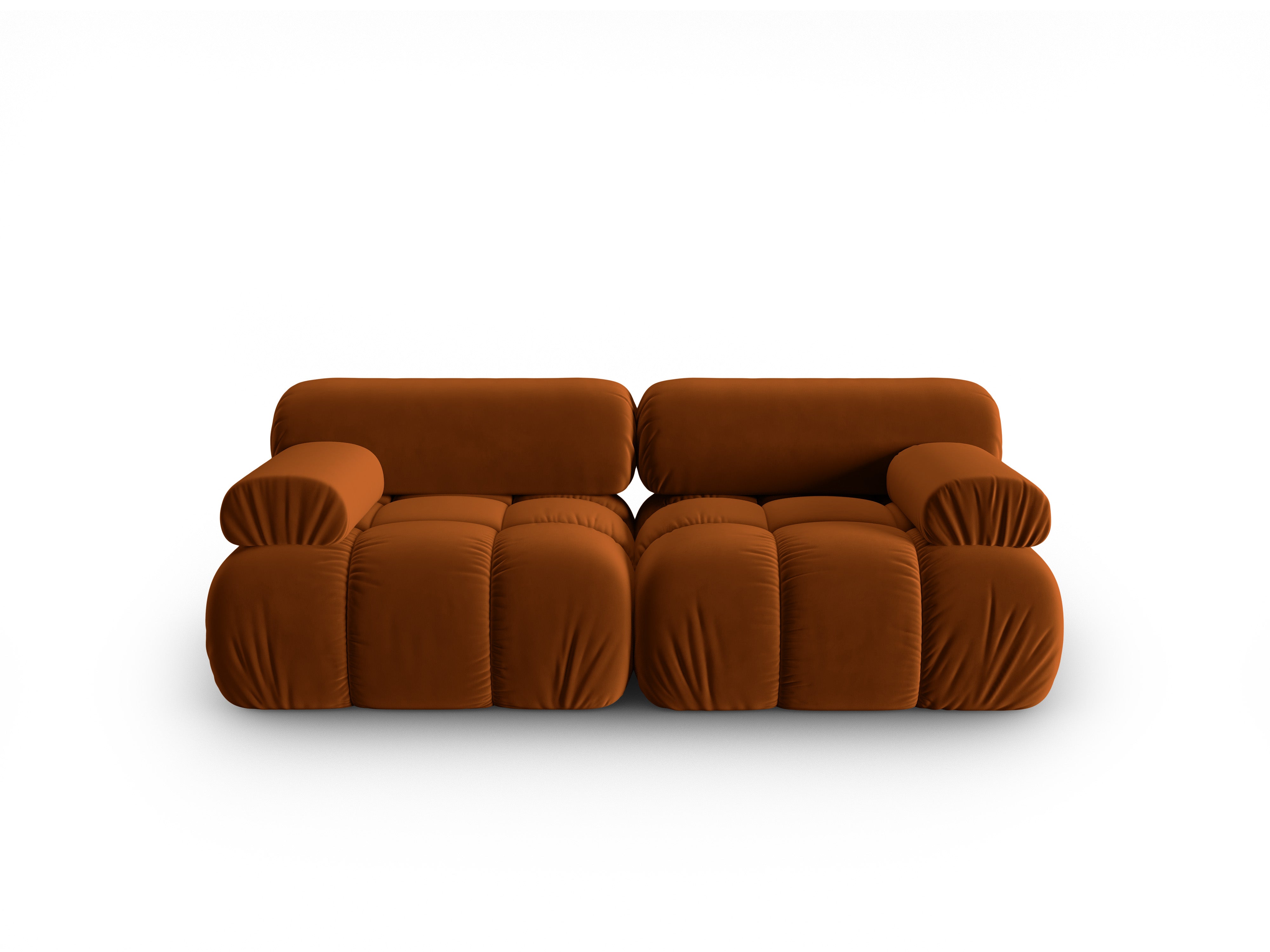 Sofa z jemného sametu 2-osobová CORTINA tehlová