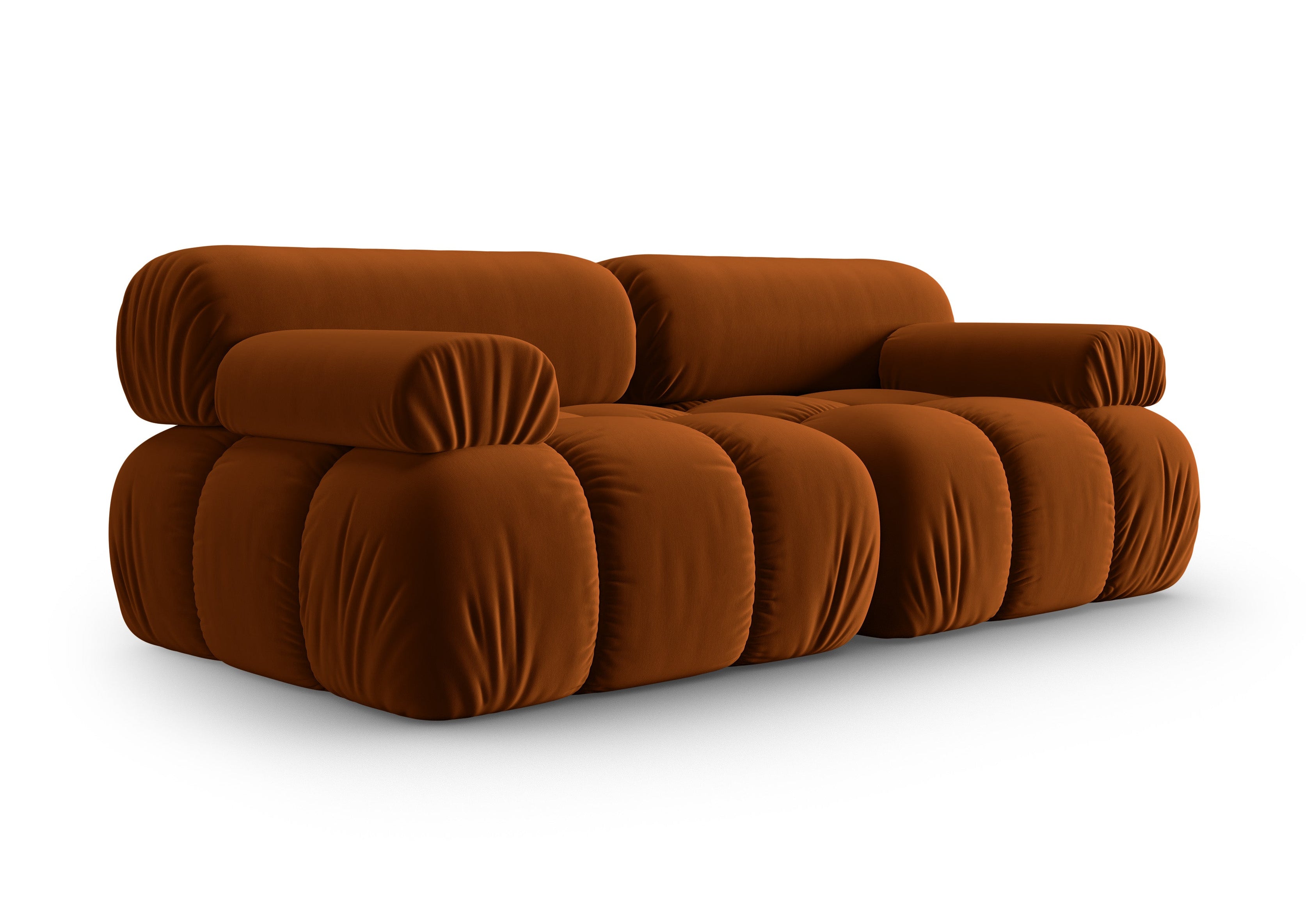 Sofa z jemného sametu 2-osobová CORTINA tehlová