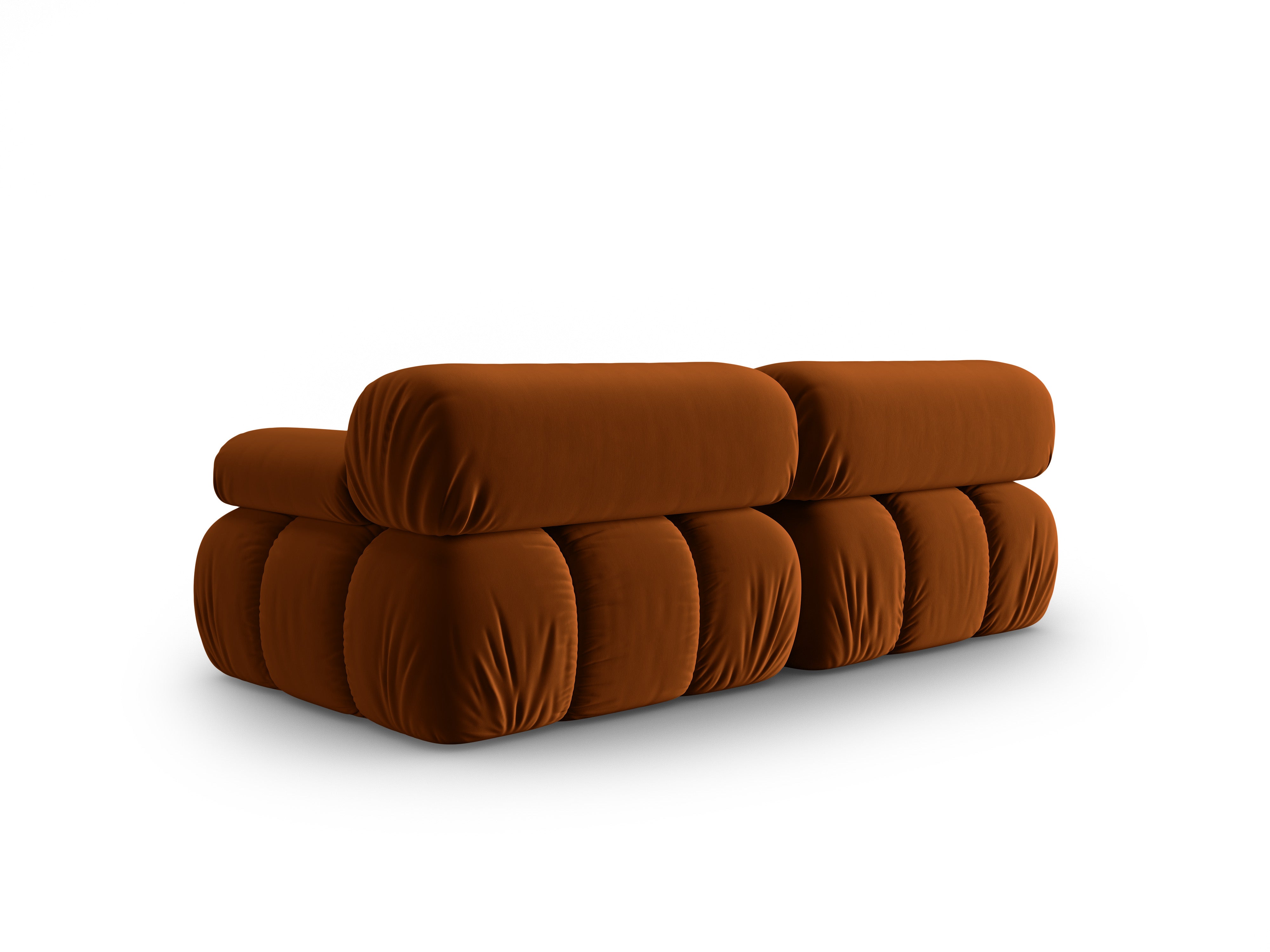 Sofa z jemného sametu 2-osobová CORTINA tehlová