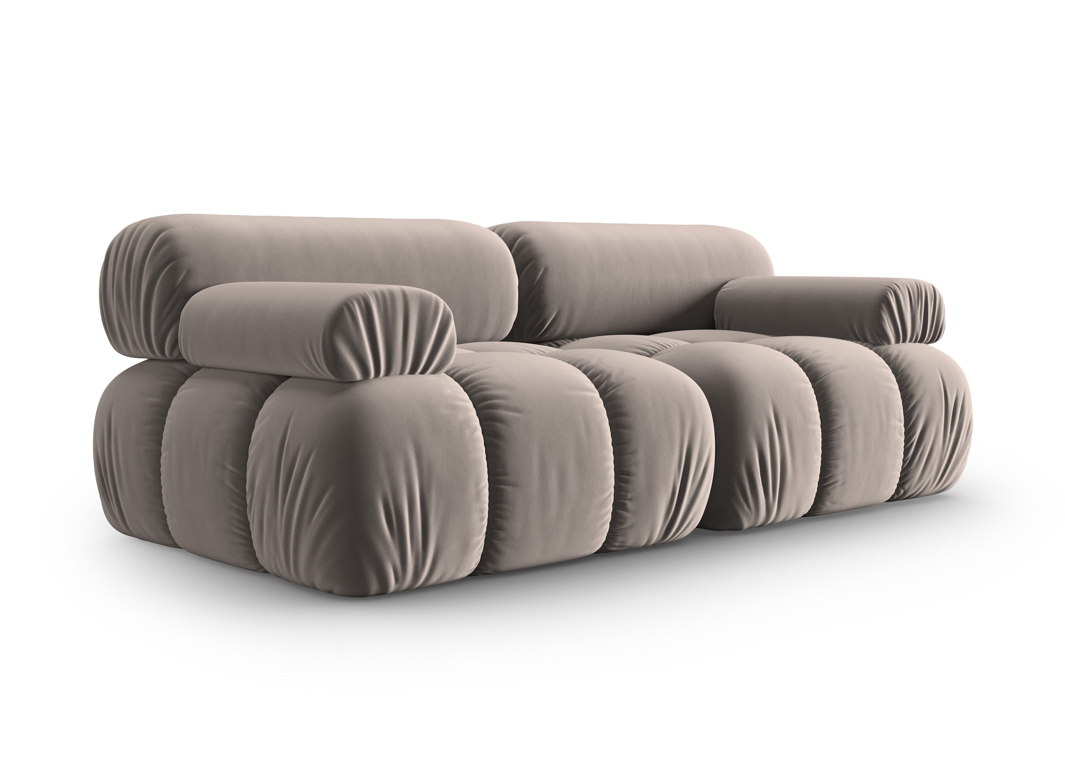 Sofa z jemného sametu 2-osobová CORTINA cappuccino