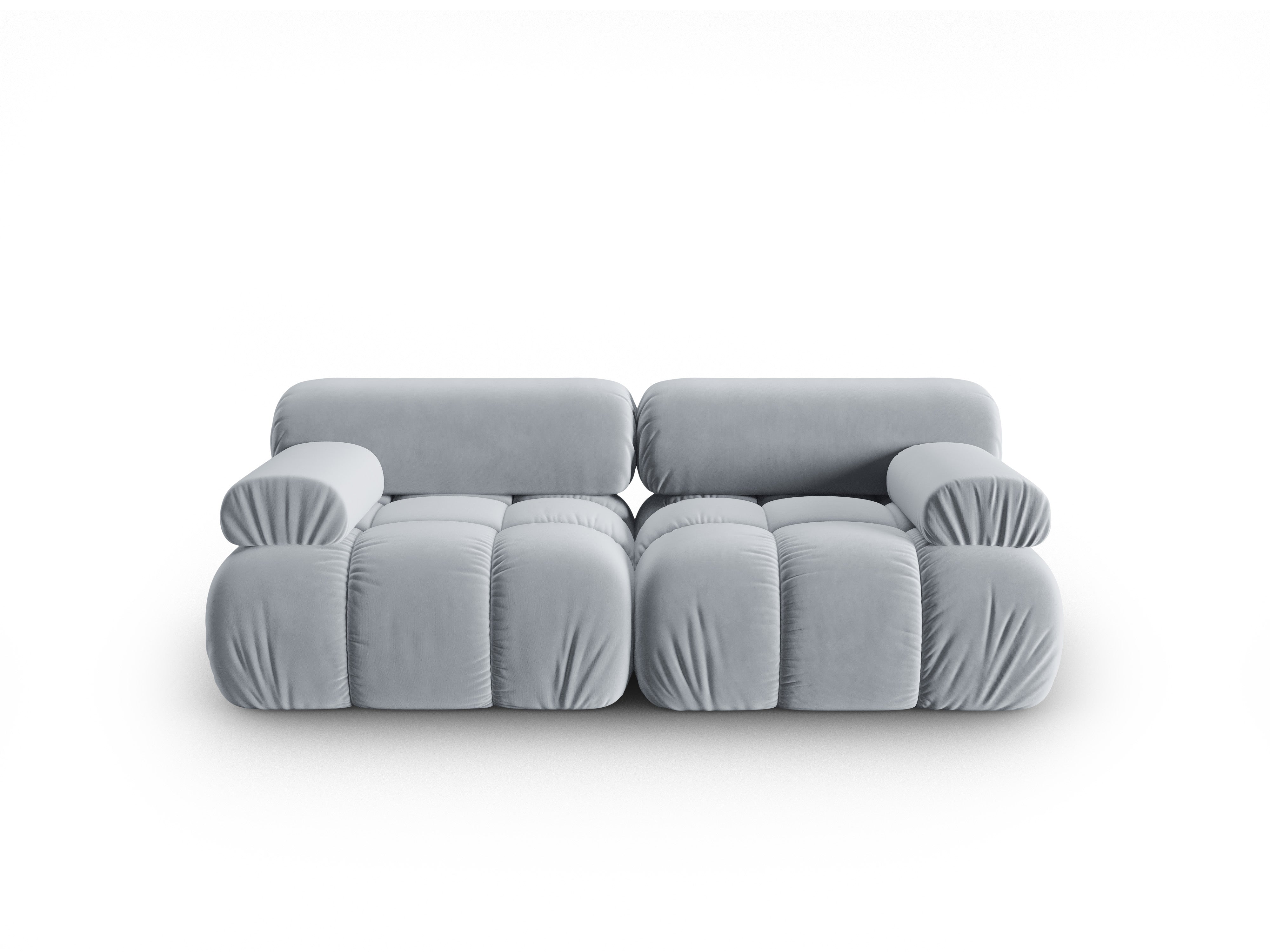 Sofa z jemného sametu 2-osobová CORTINA modrá