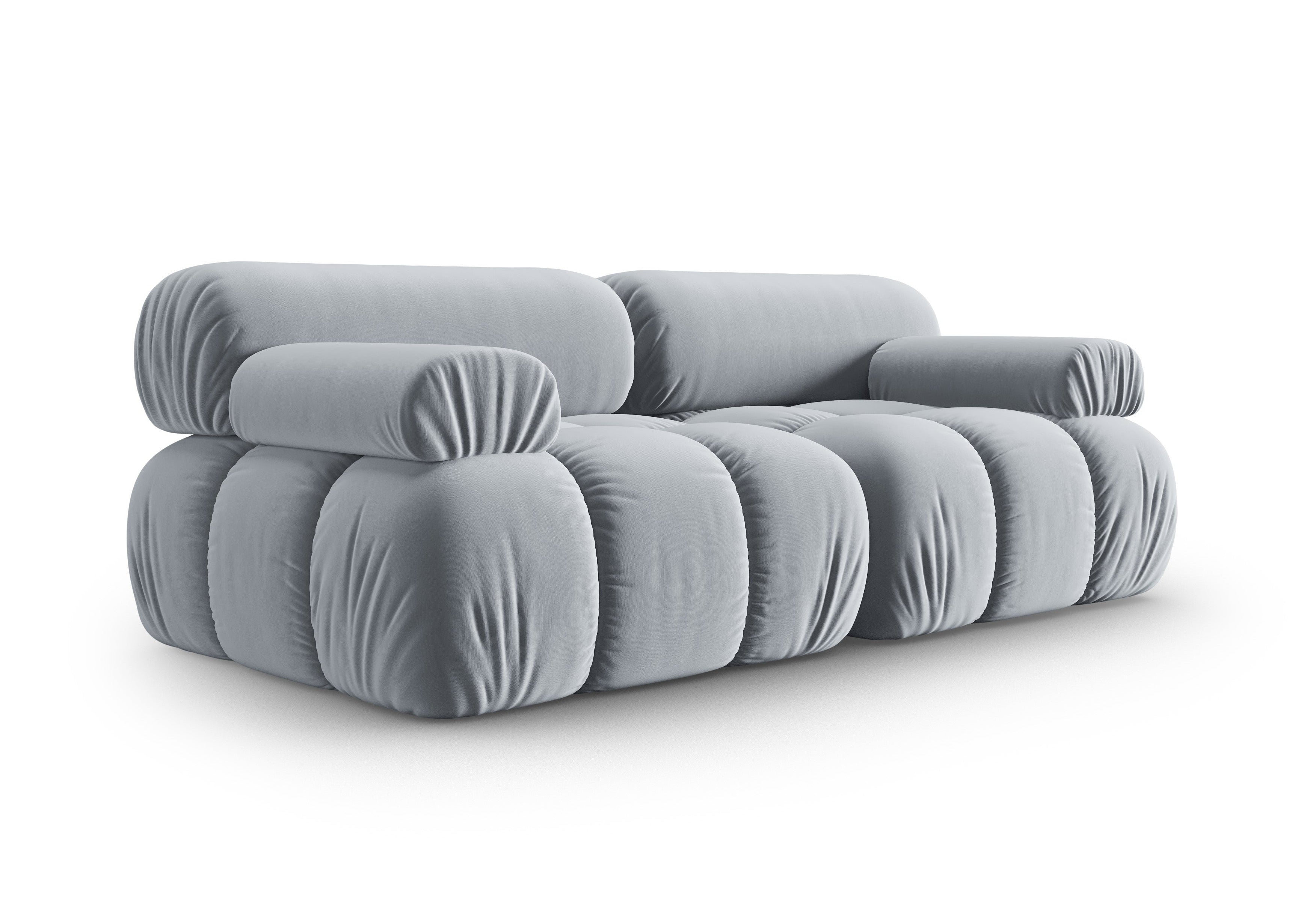 Sofa z jemného sametu 2-osobová CORTINA modrá