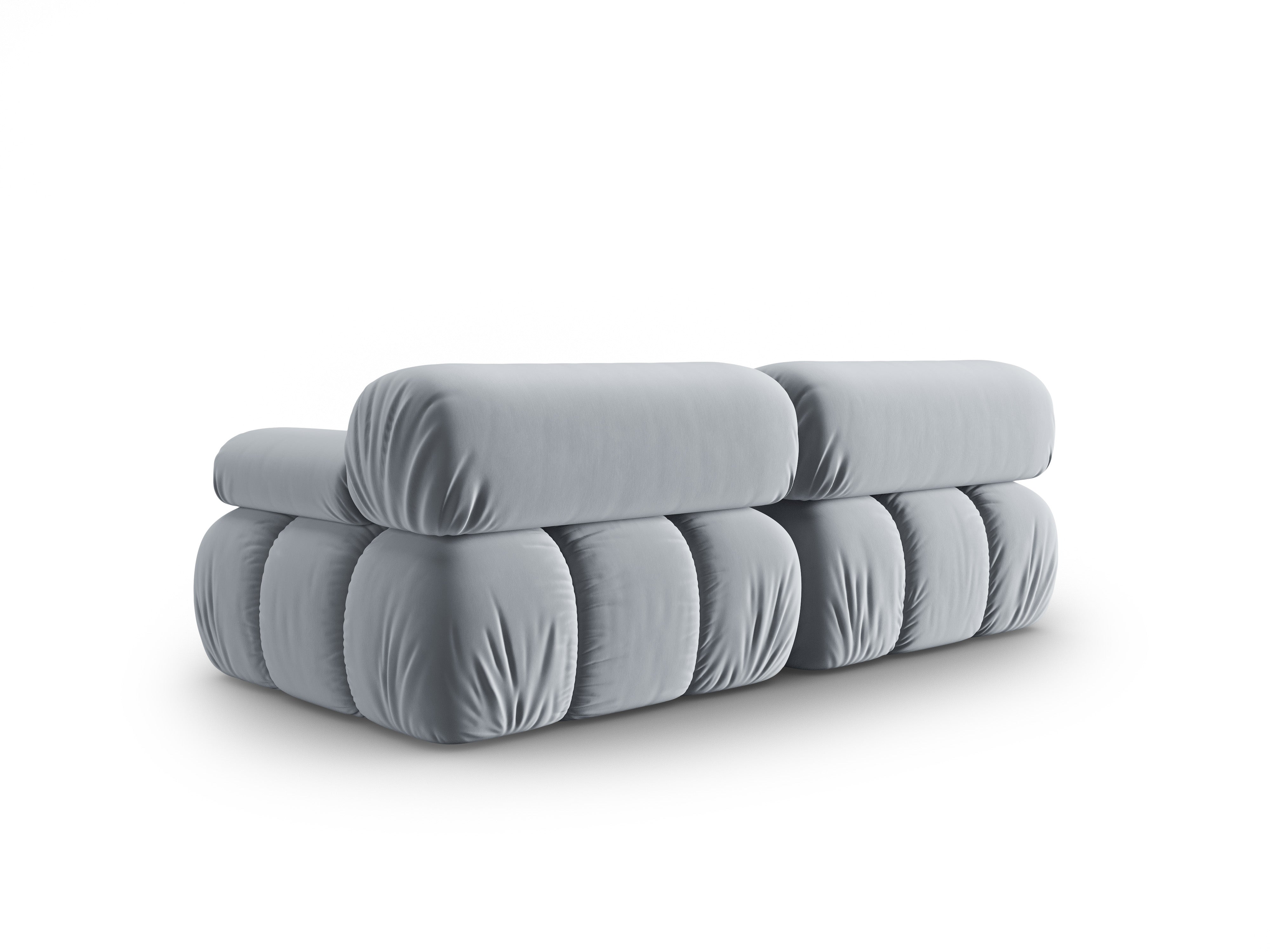 Sofa z jemného sametu 2-osobová CORTINA modrá
