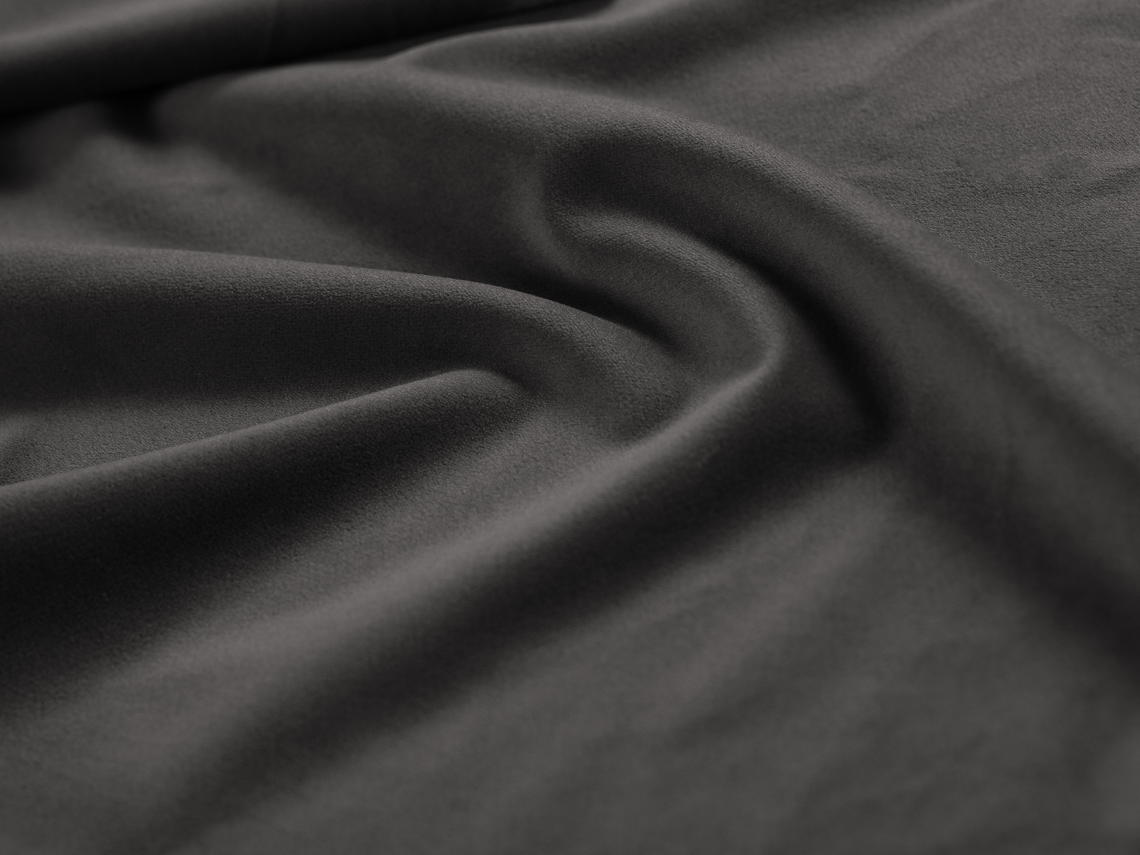 Velvet sofa for 2 VIENNA dark gray with black base