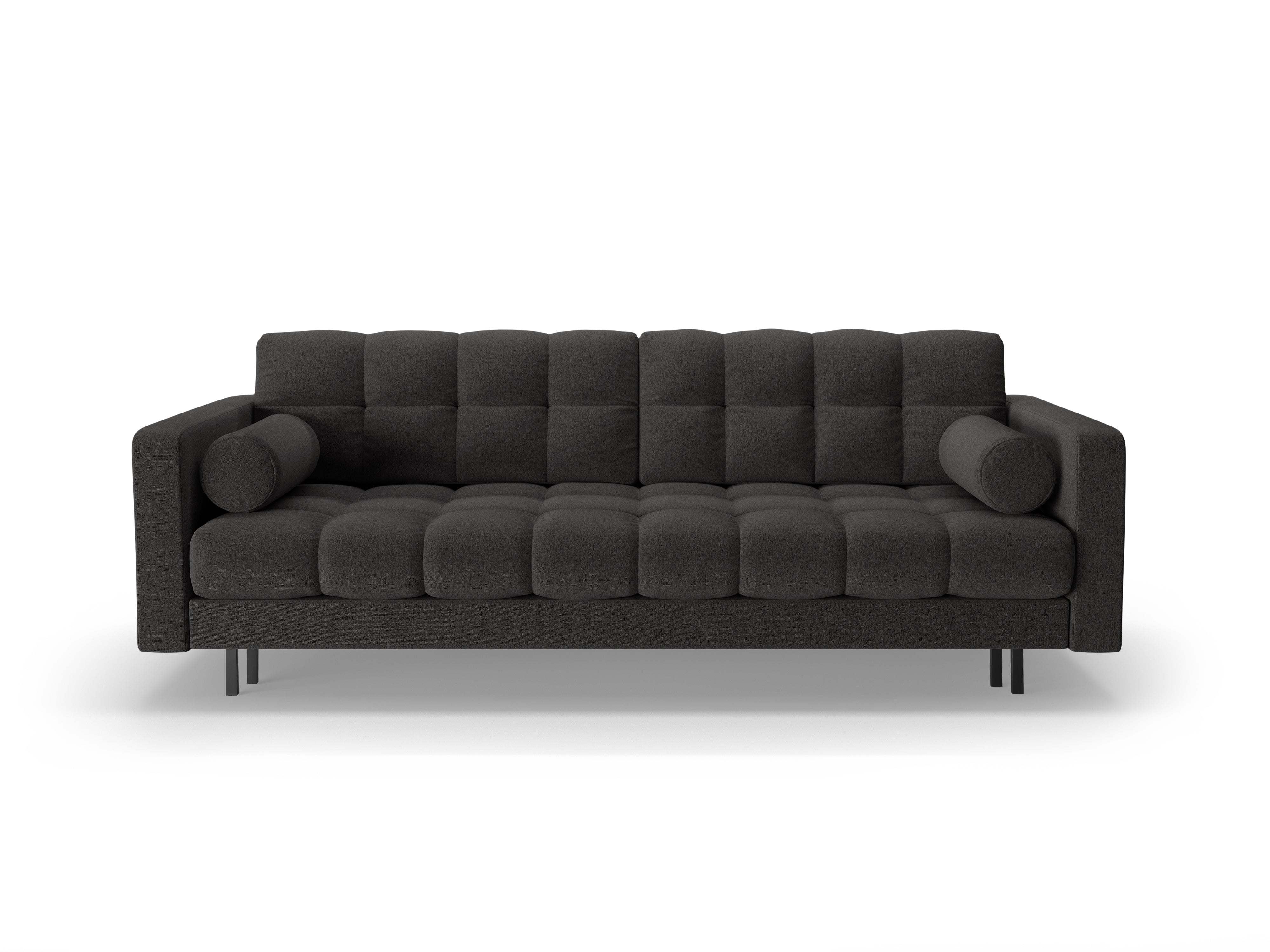 3-seater sofa with sleeping function BALI dark gray with black base