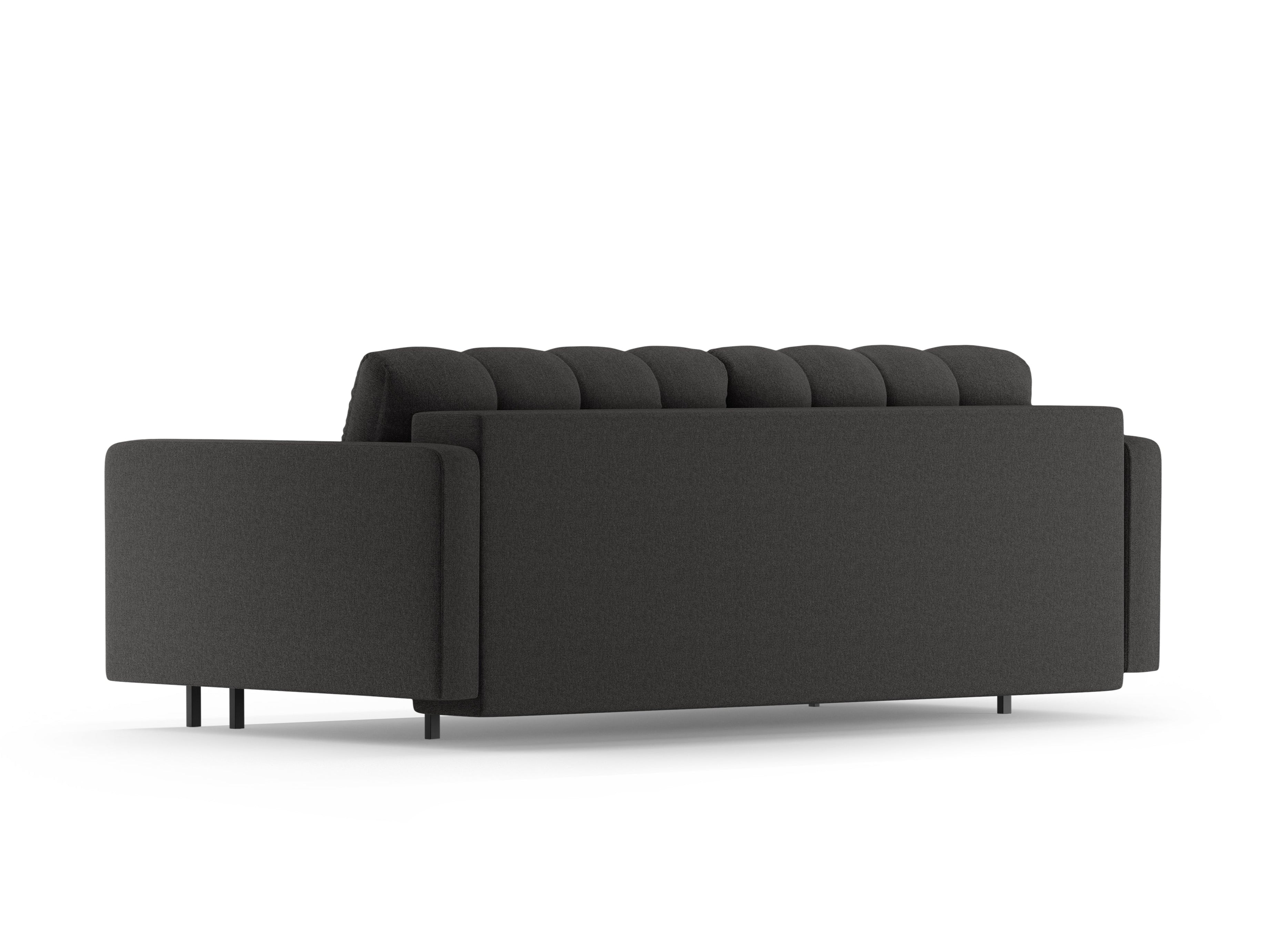 3-seater sofa with sleeping function BALI dark gray with black base