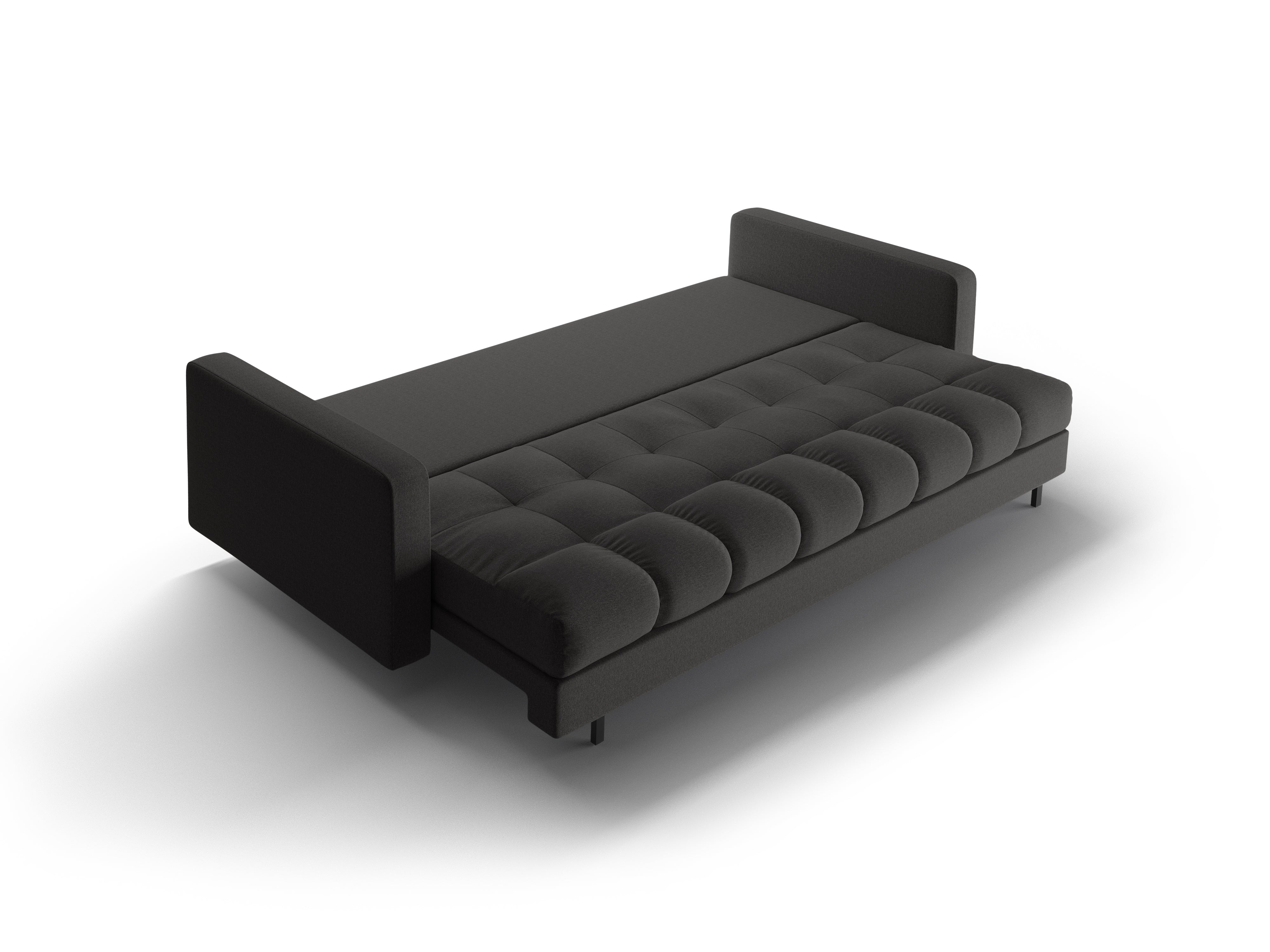 3-seater sofa with sleeping function BALI dark gray with black base