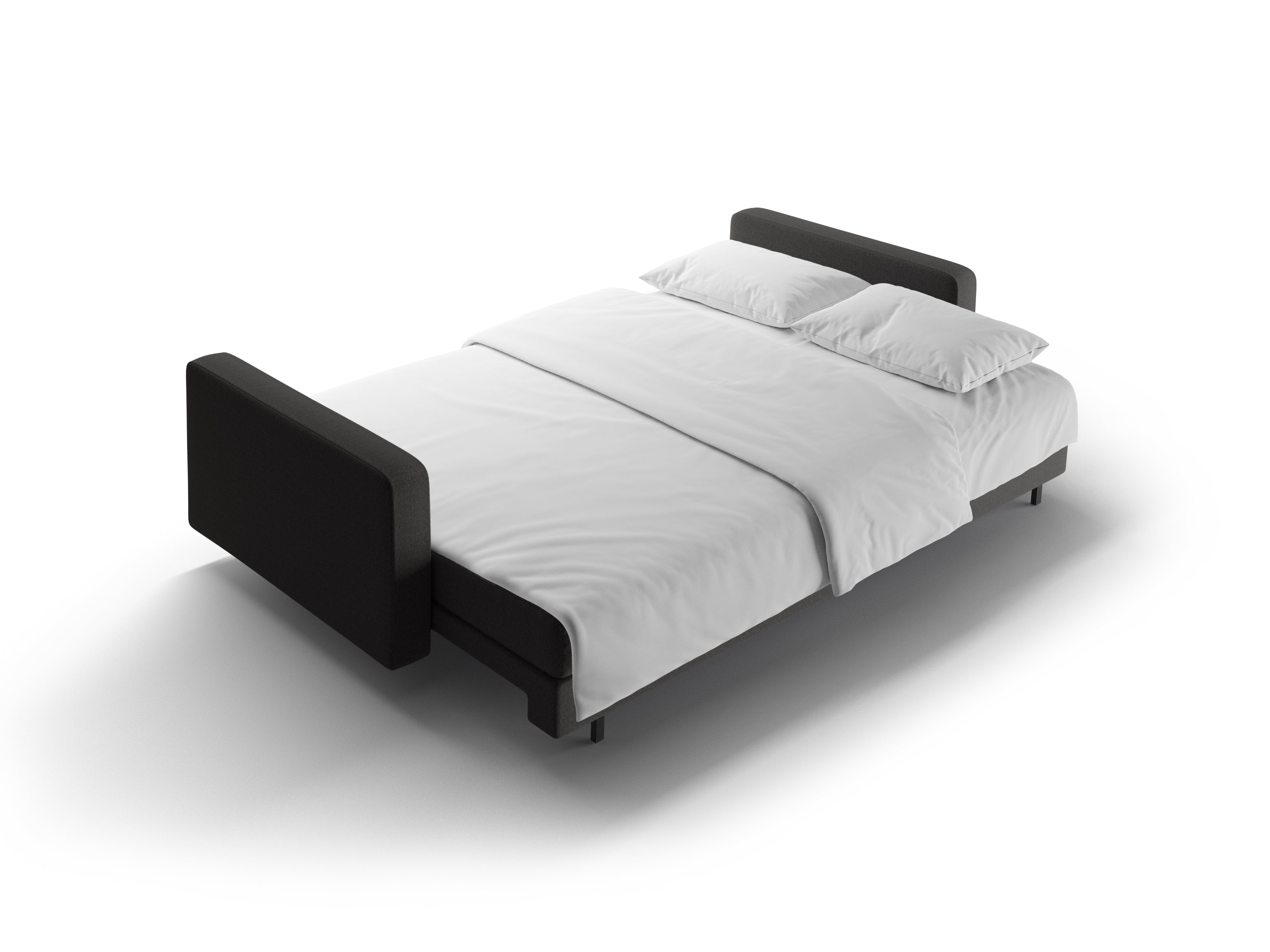 3-seater sofa with sleeping function BALI dark gray with black base