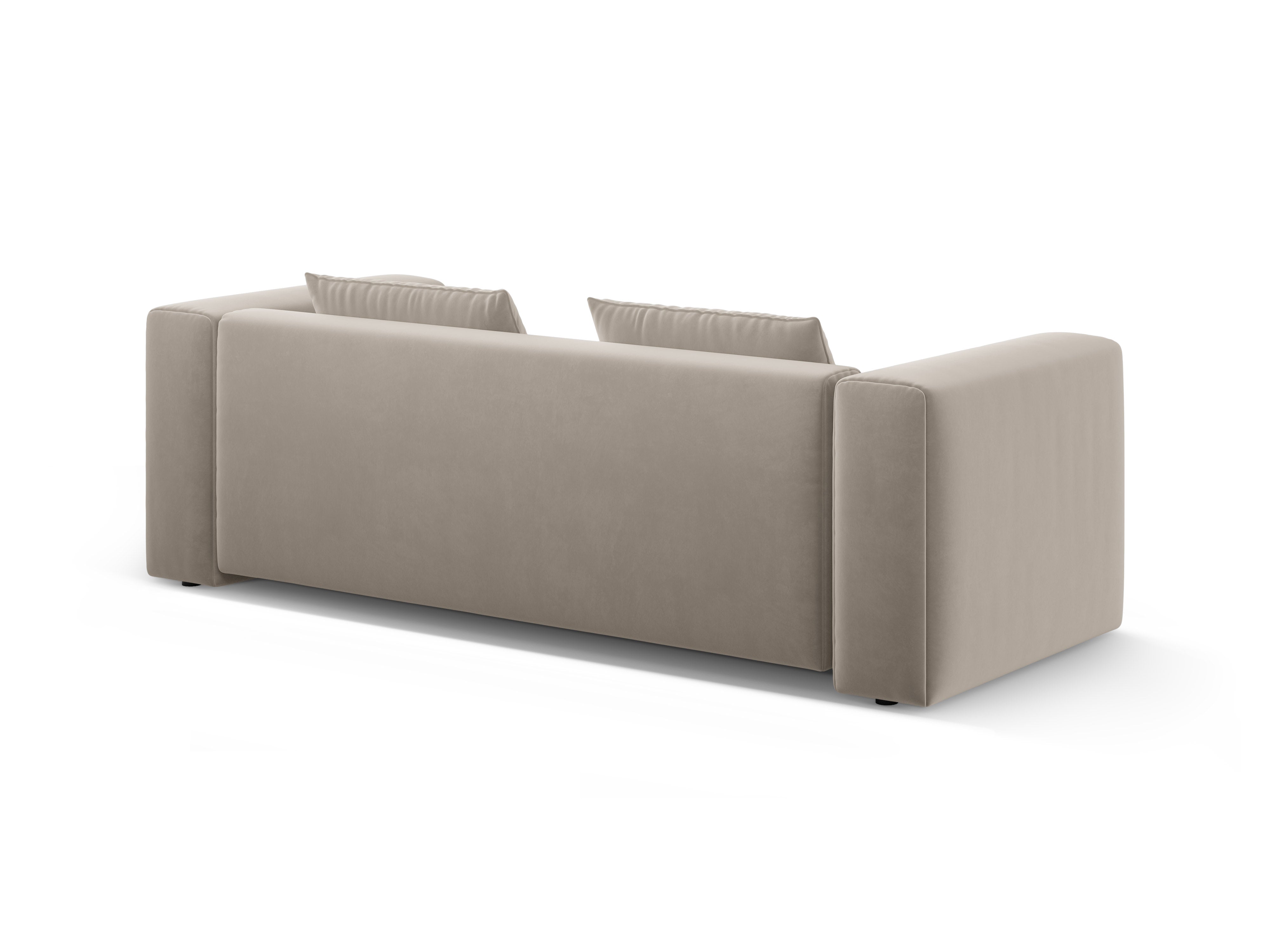 Velvet 3-Seater Sofa with Sleeping Function VERONA Ecru